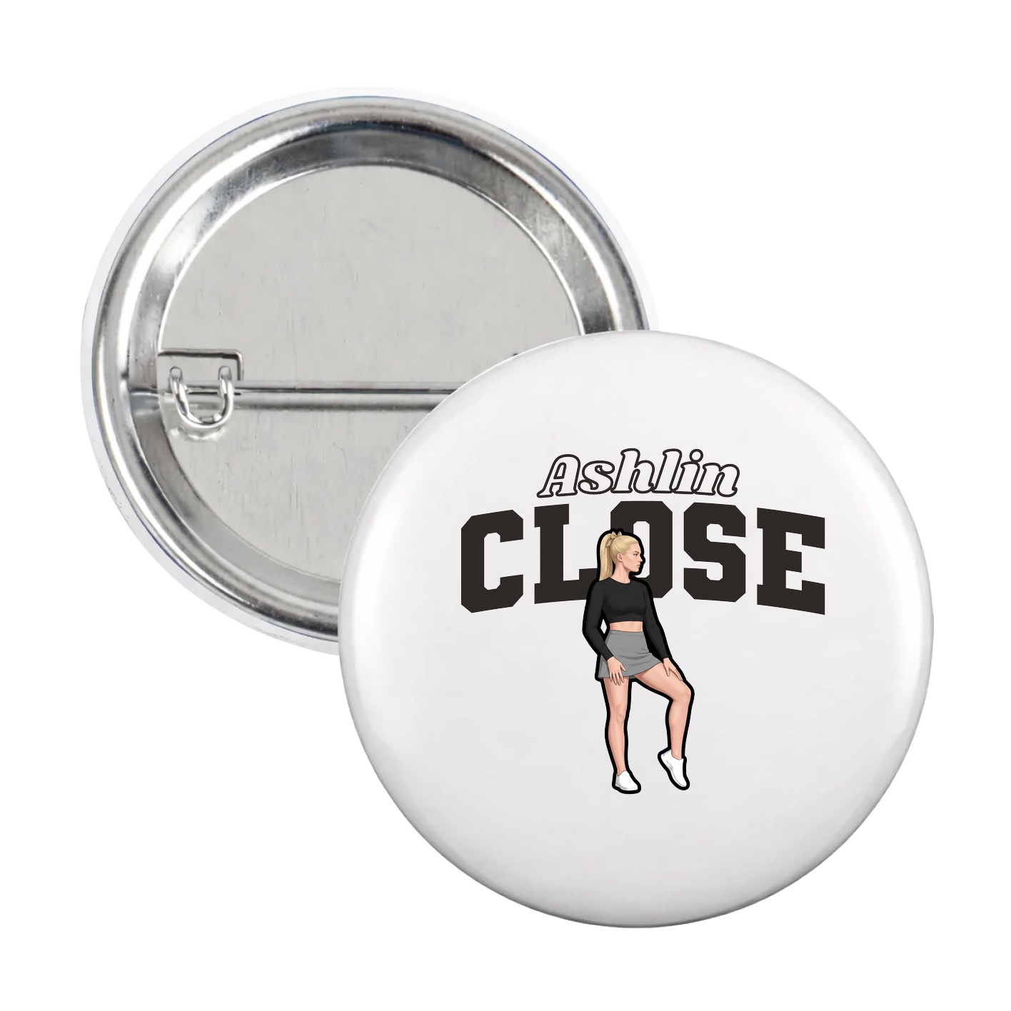 Game Day Button — Name Arch in White