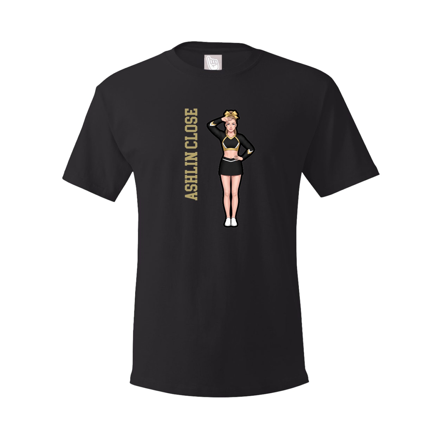 Youth Tee — Name Vertical in Black