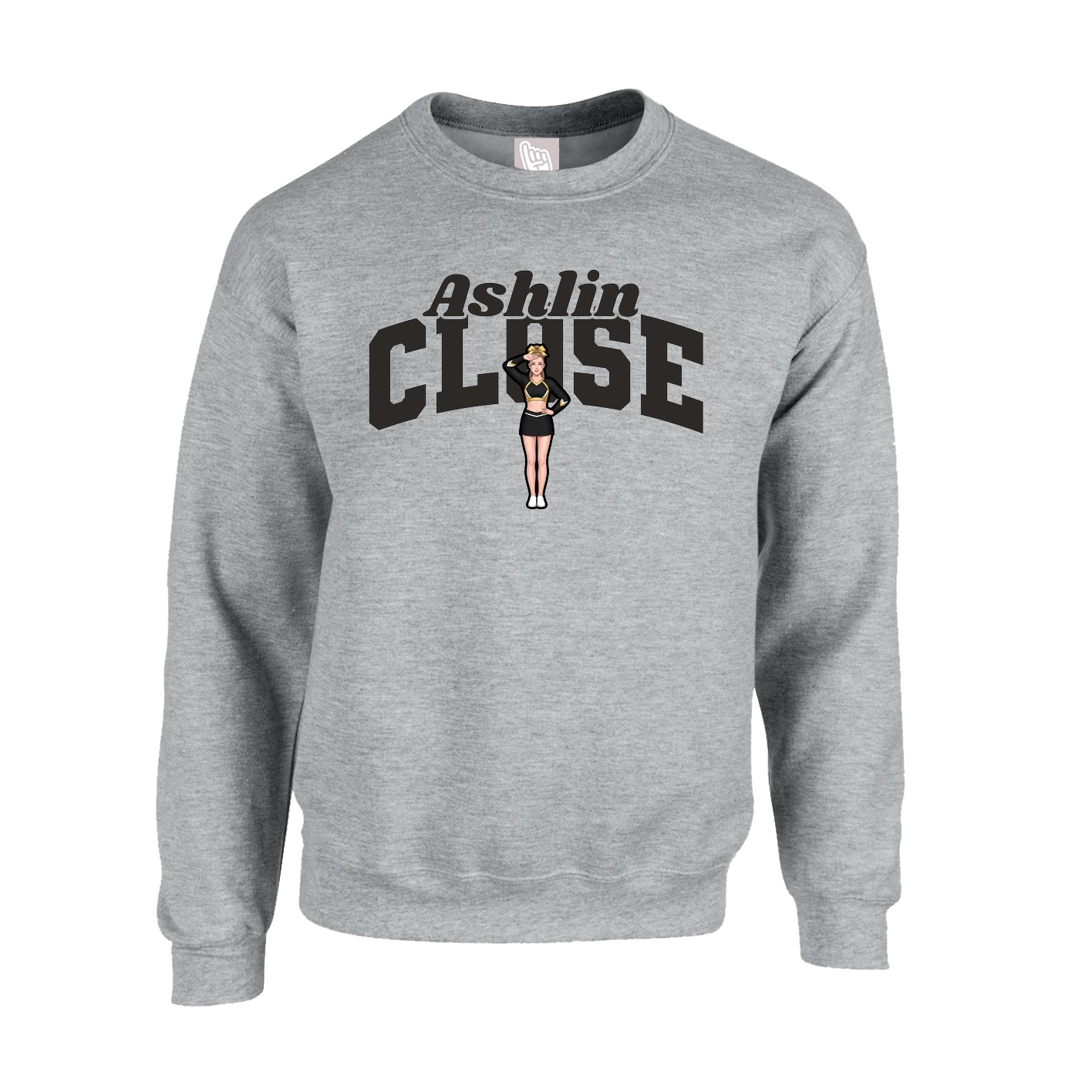 Fleece Crew — Signature Arch in Grey