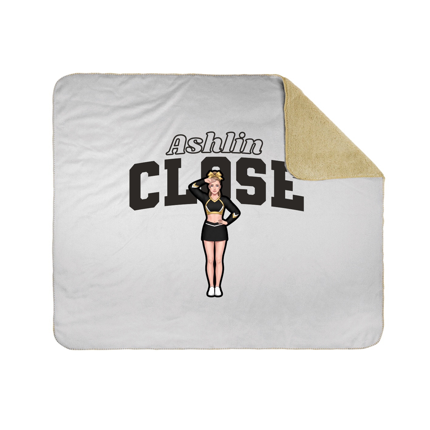 Throw Blanket — Name Arch in White