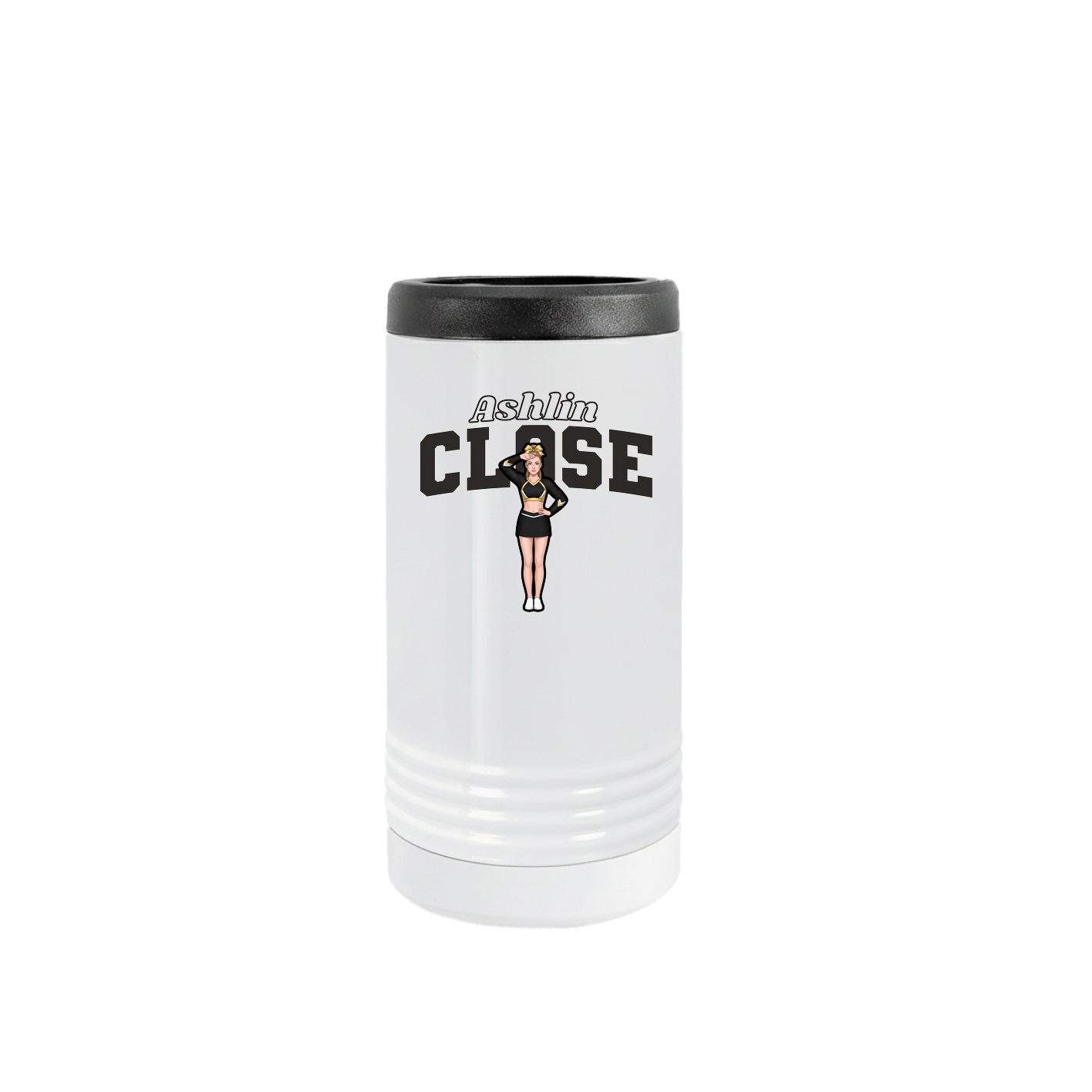 Slim Beverage Holder — Name Arch in White