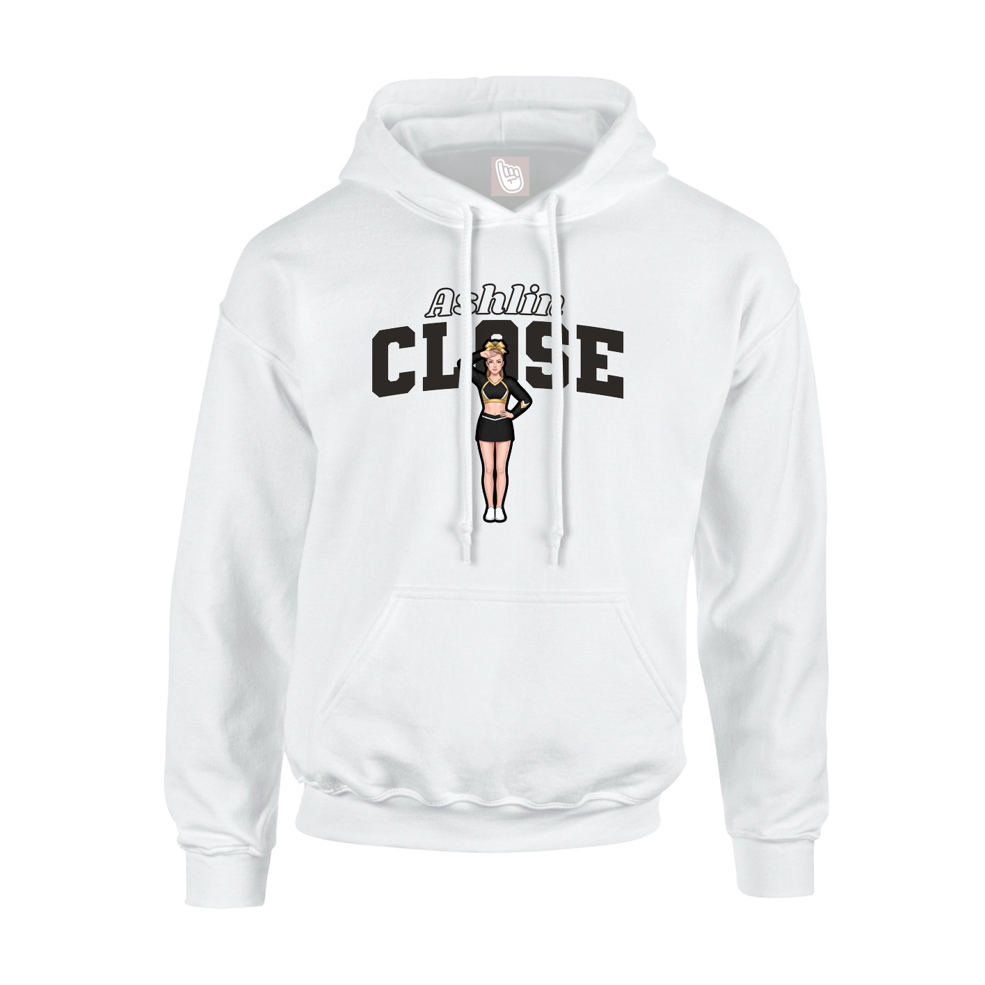 Hoodie — Name Arch in White