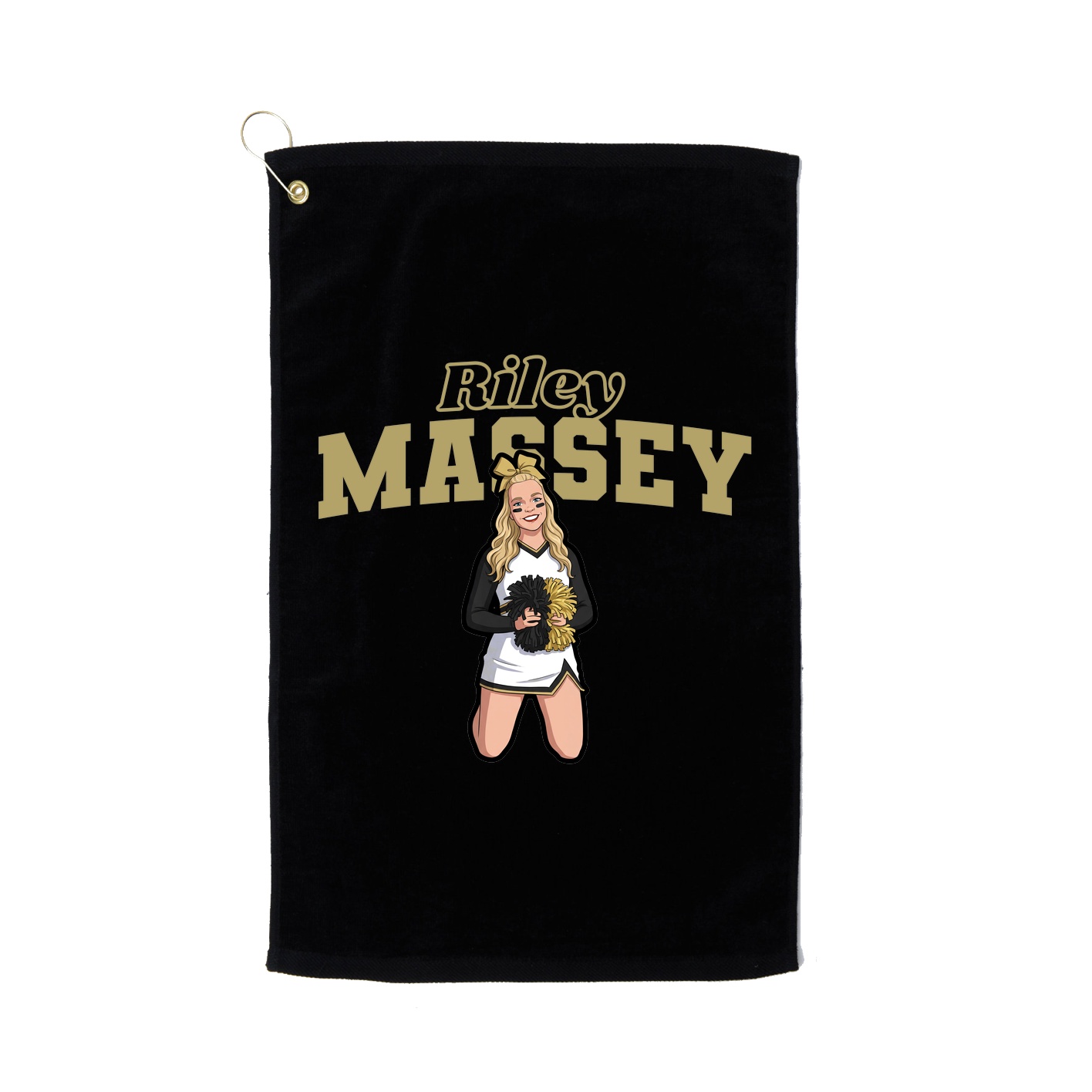 Golf Towel — Name Arch in Black