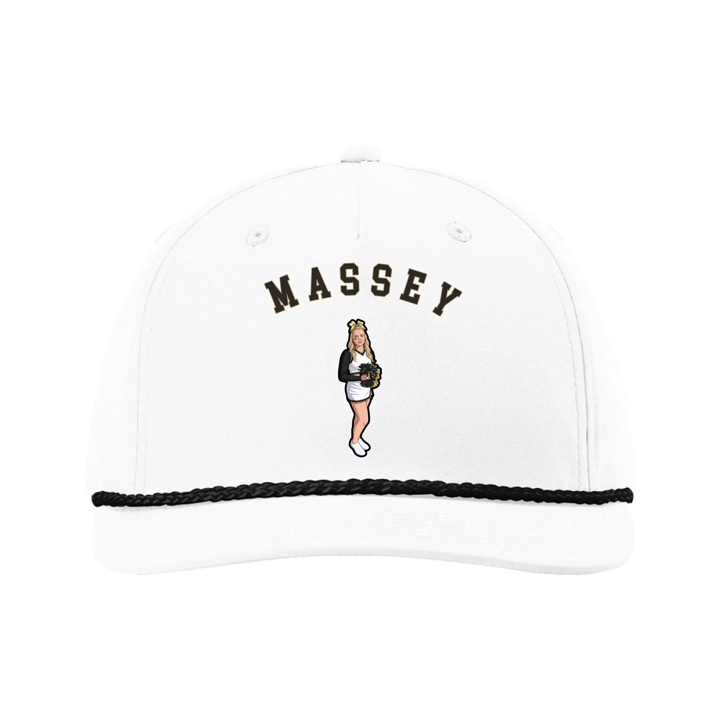 Five-Panel Classic Rope Cap — Shirsey Arch in White