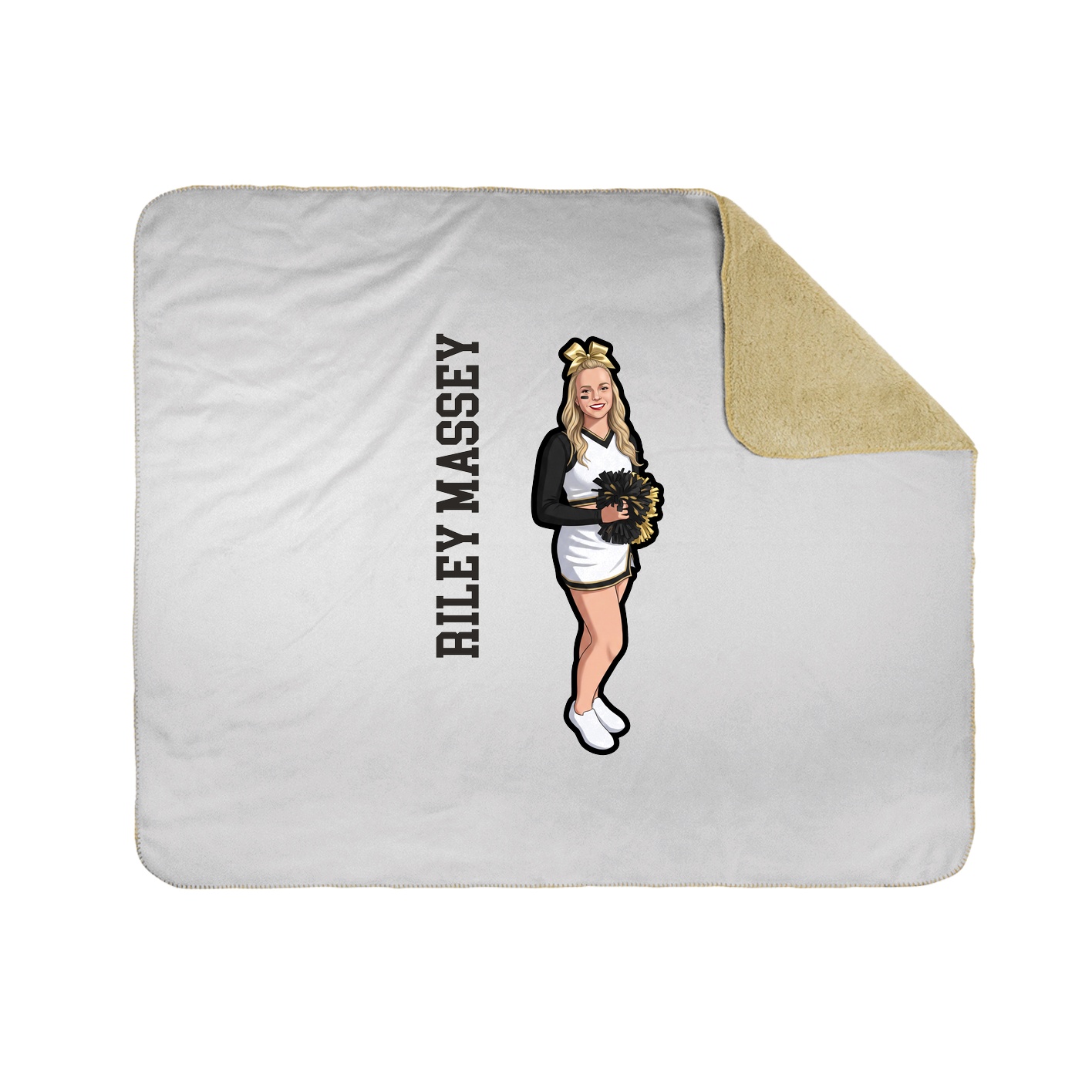 Throw Blanket — Name Vertical in White