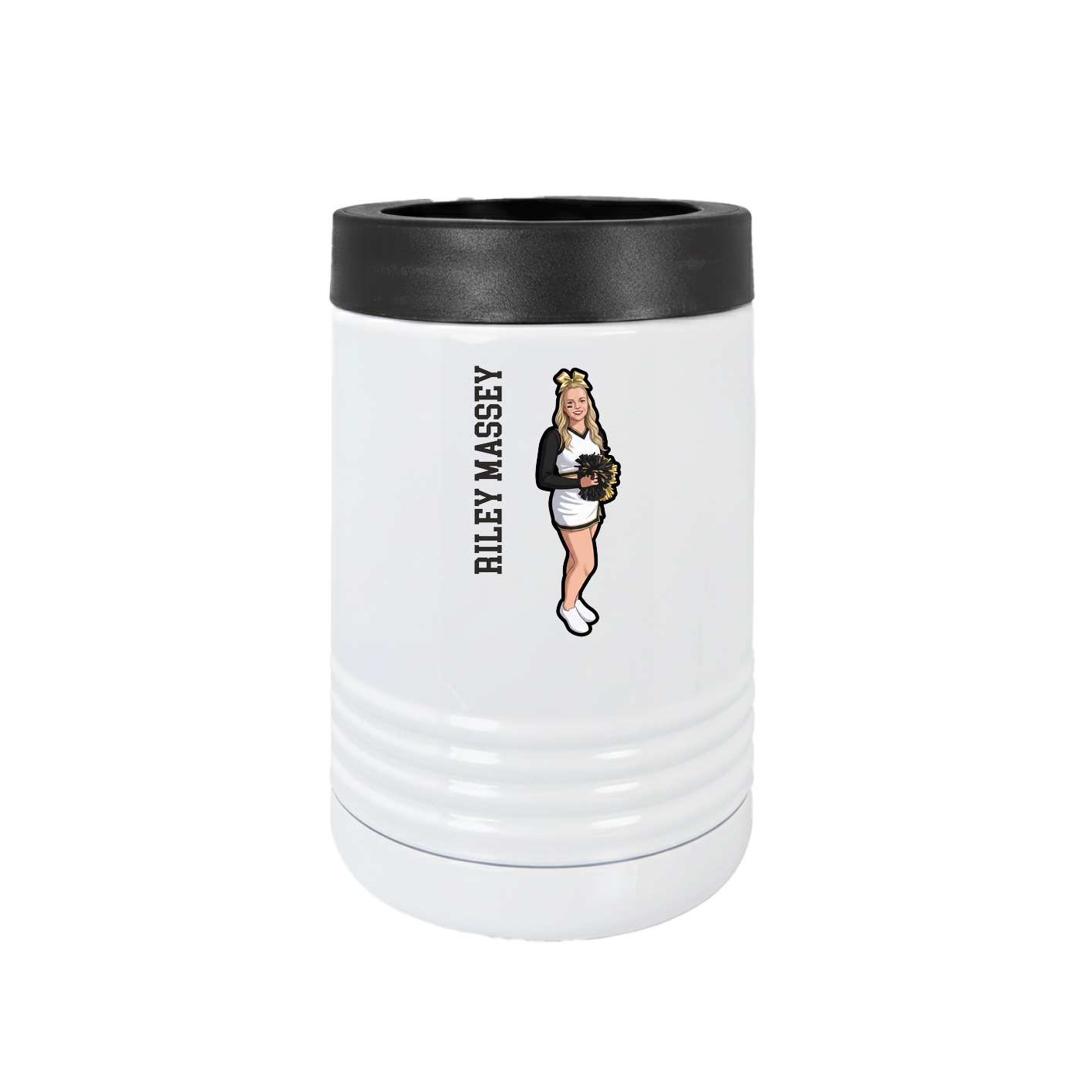 Beverage Holder — Name Vertical in White