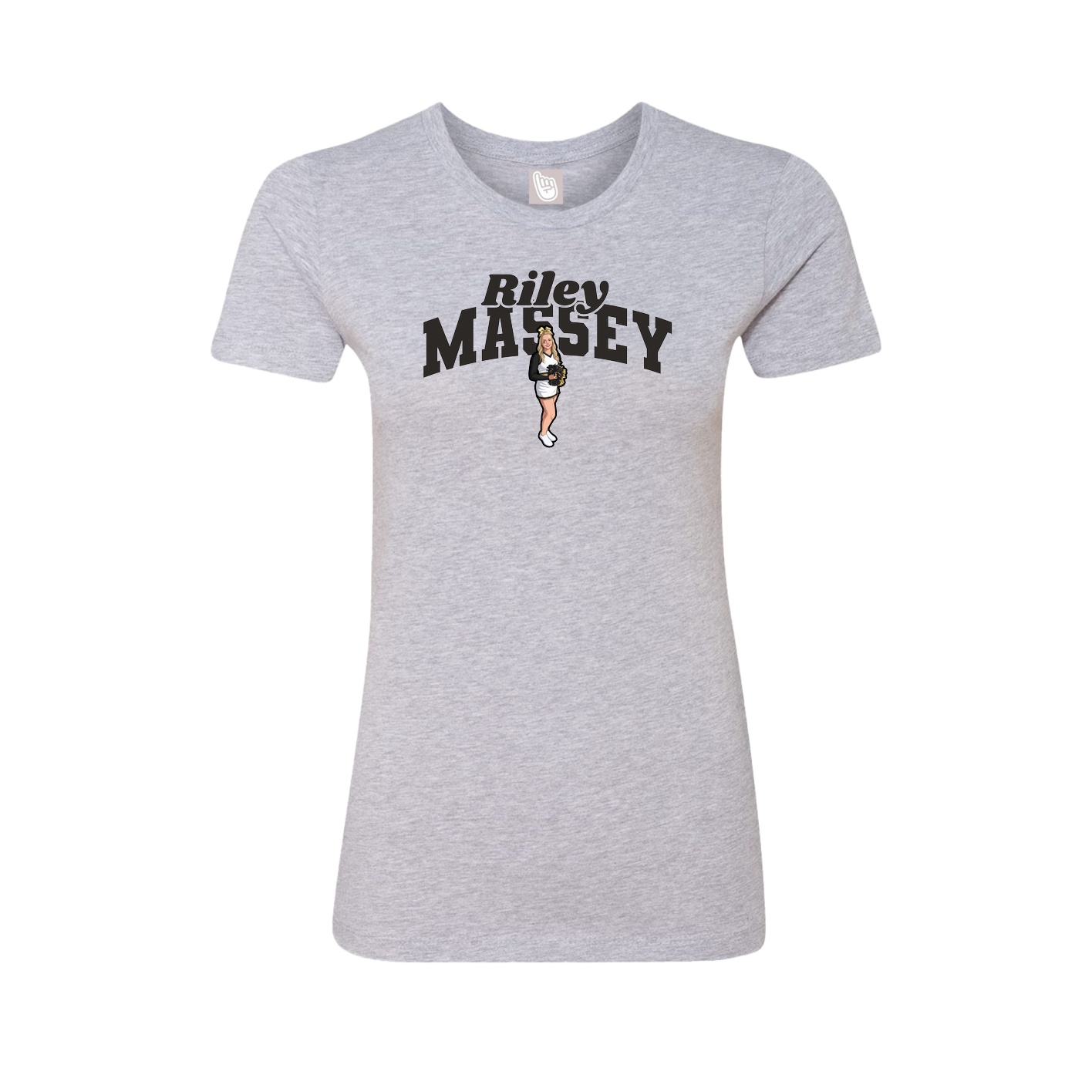 Fitted Women's Tee — Signature Arch in Grey