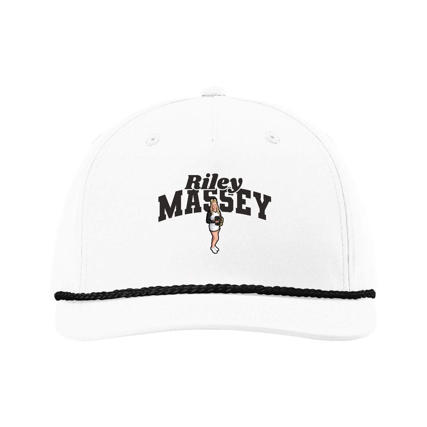 Five-Panel Classic Rope Cap — Signature Arch in White