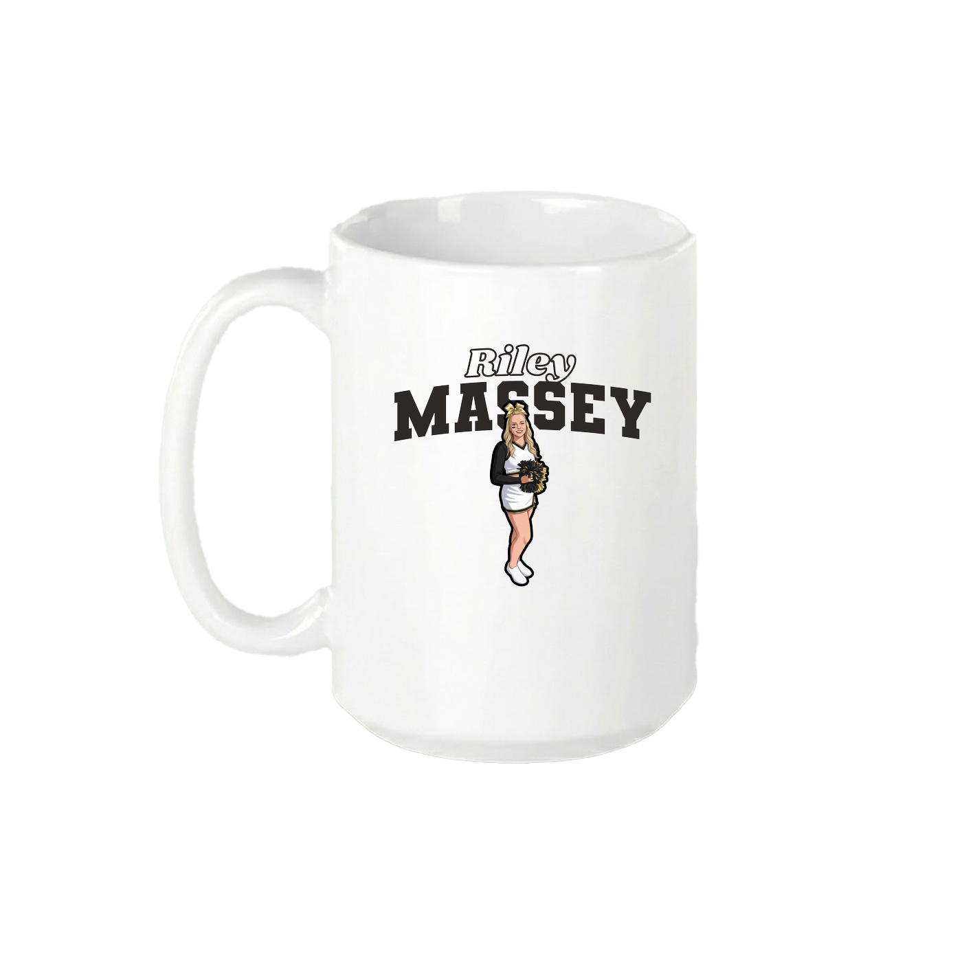 15oz Coffee Mug — Name Arch in White
