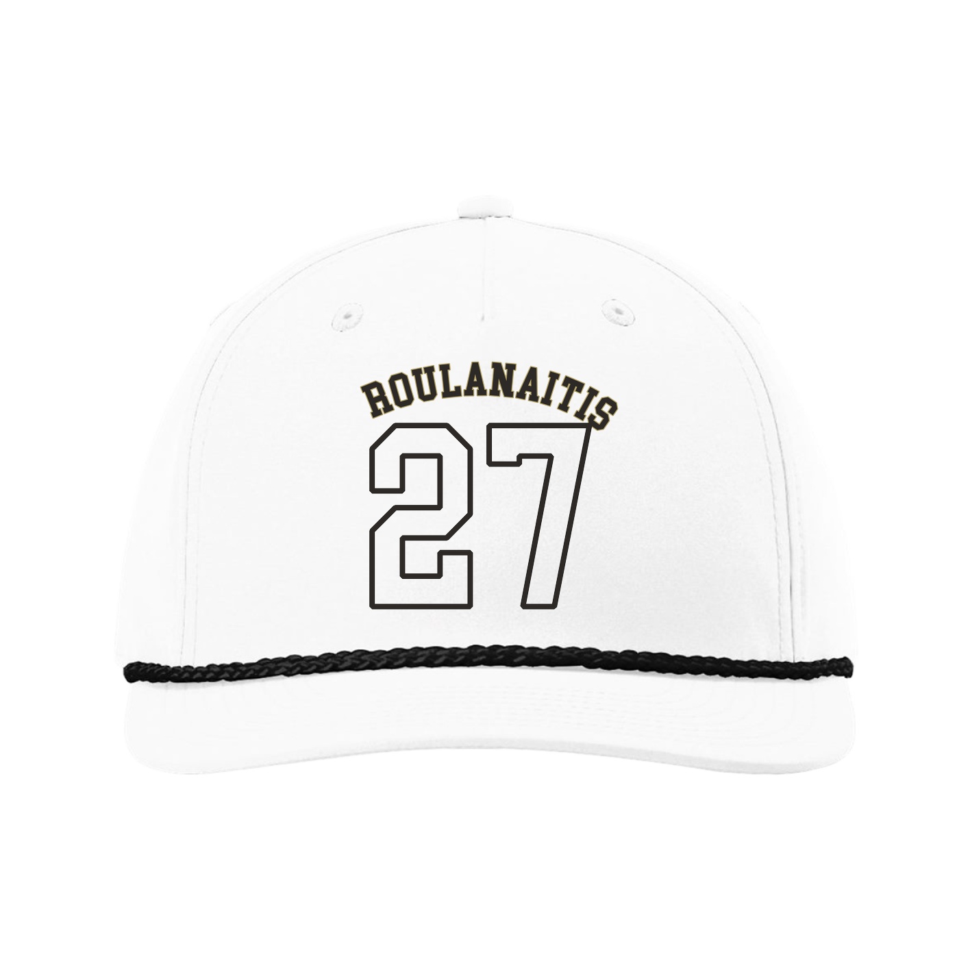 Five-Panel Classic Rope Cap — Shirsey Arch in White