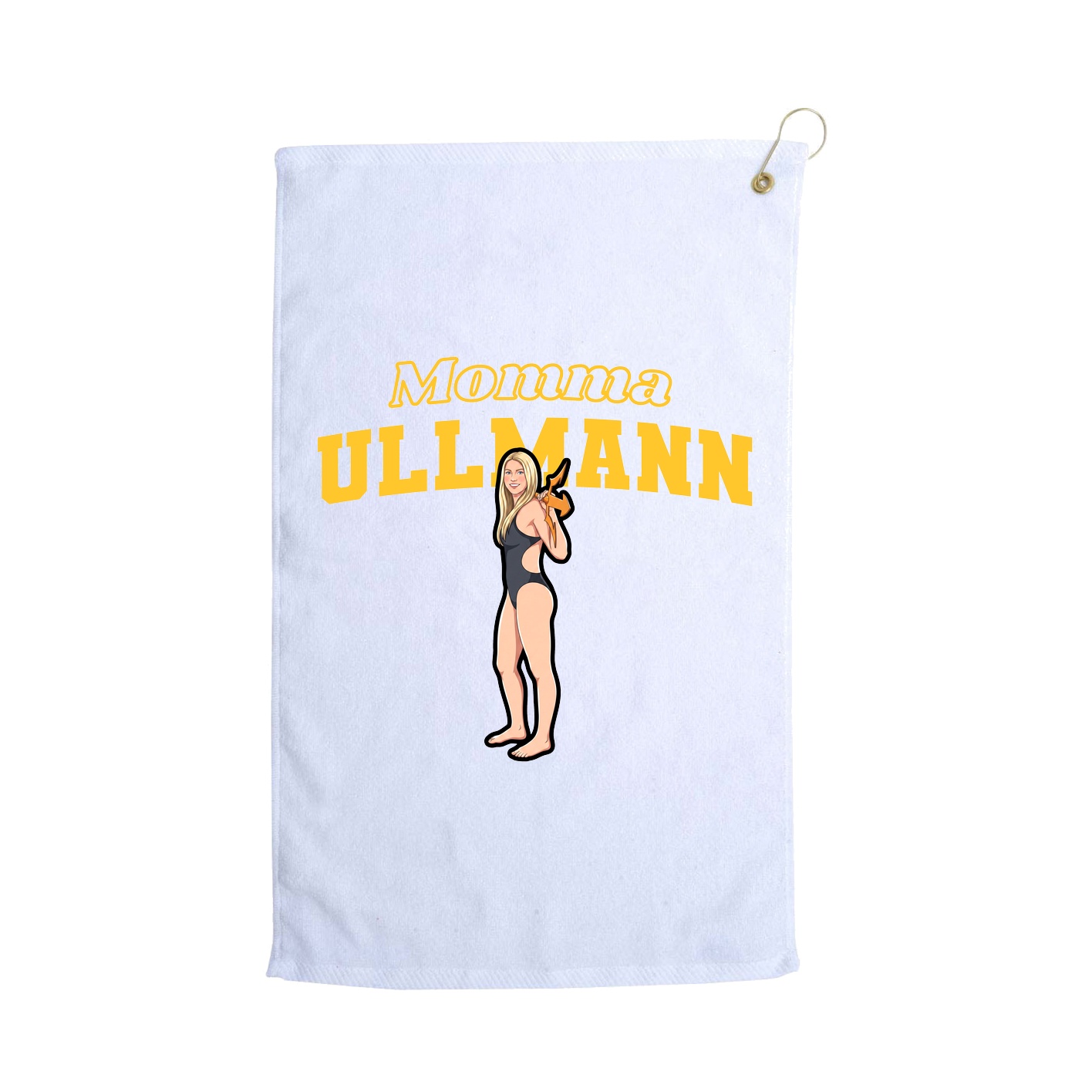 Golf Towel — Mothers Day Block in White
