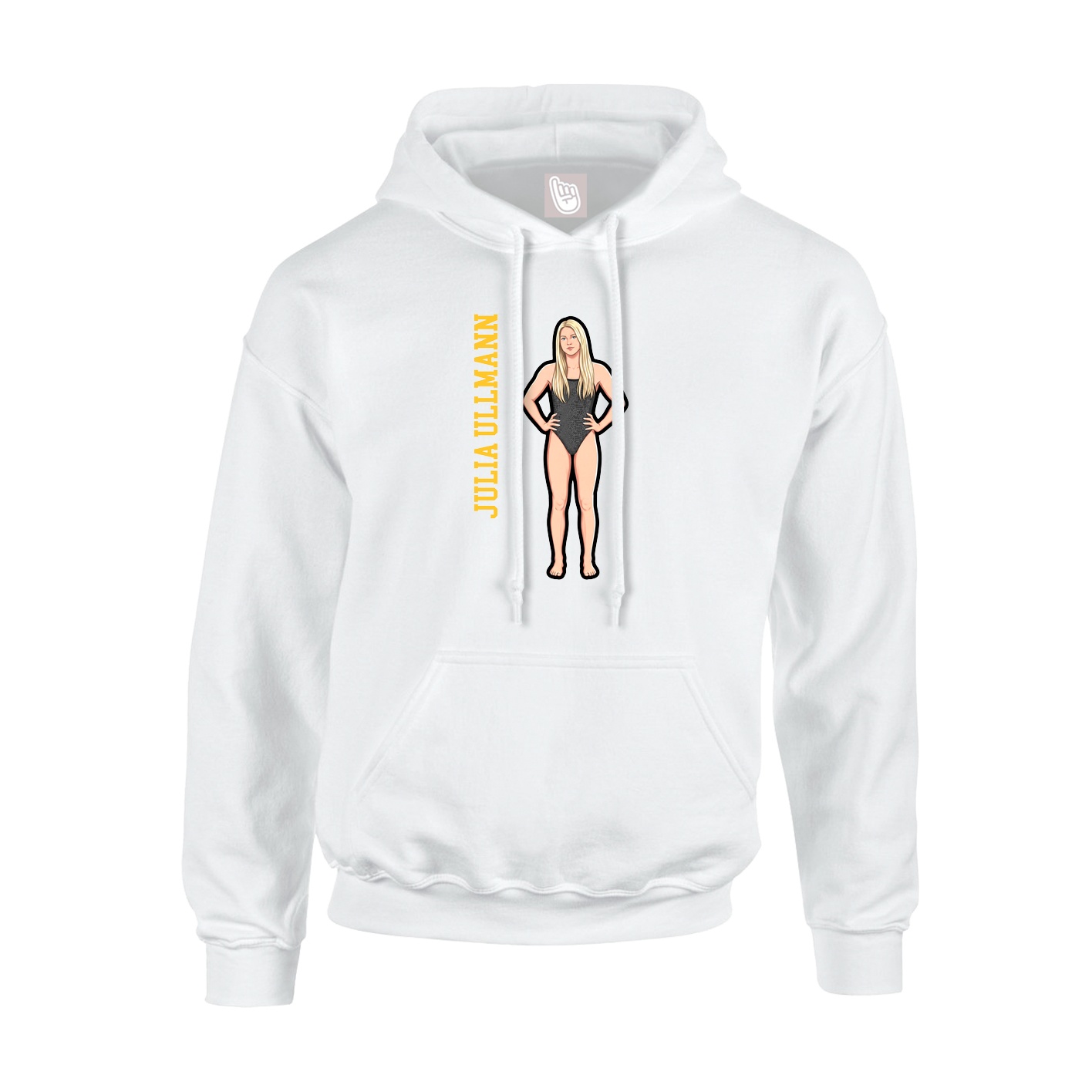 Youth Hoodie — Name Vertical in White