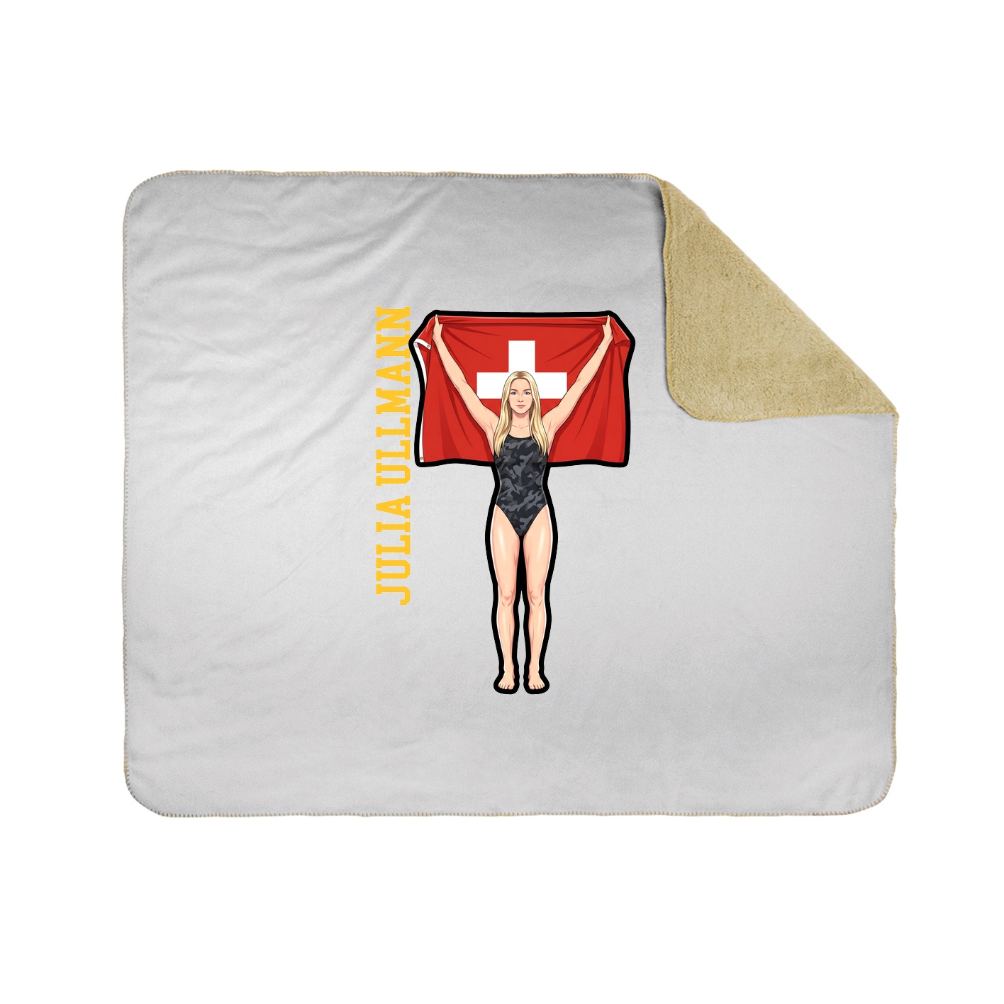 Throw Blanket — Name Vertical in White