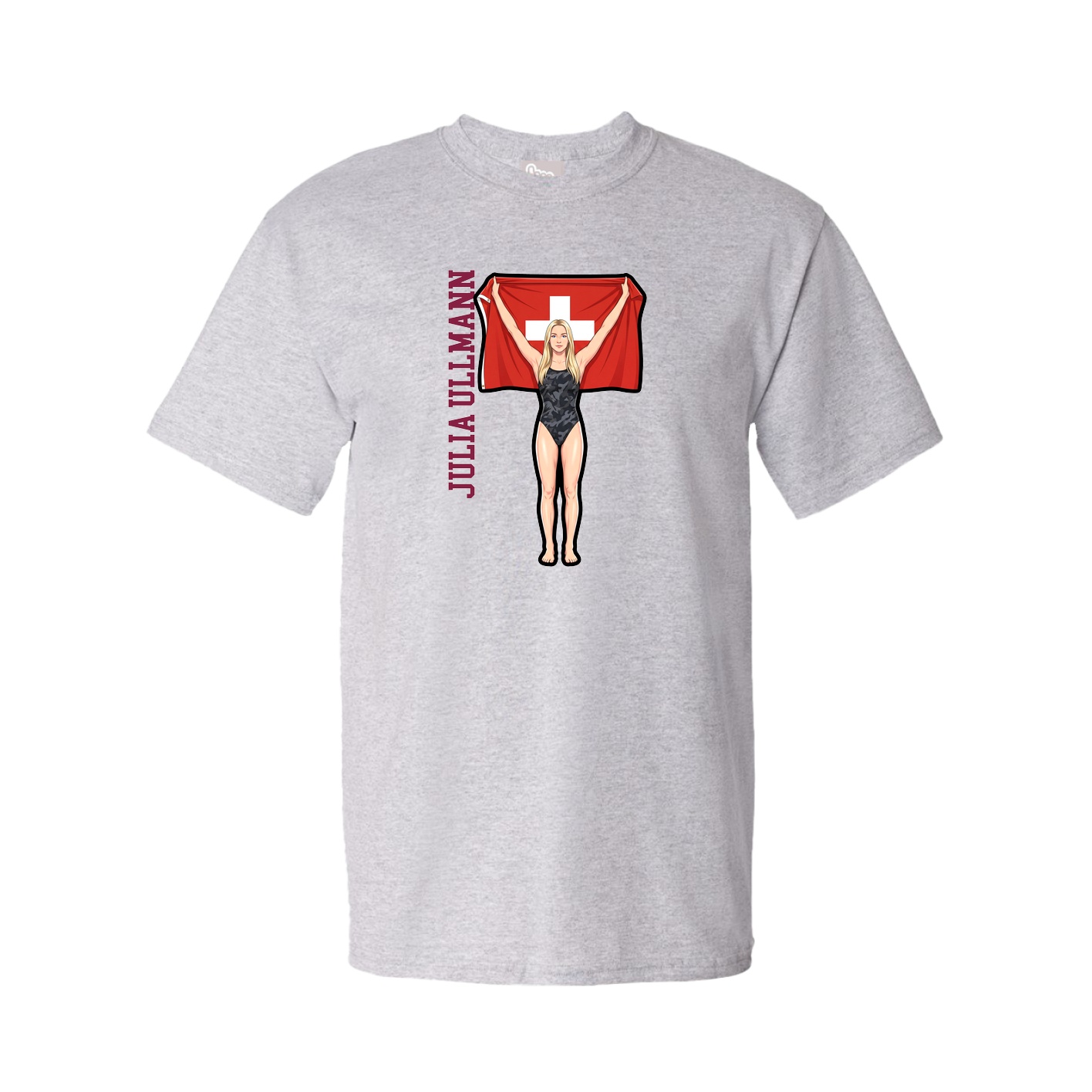 Tee — Name Vertical in Grey