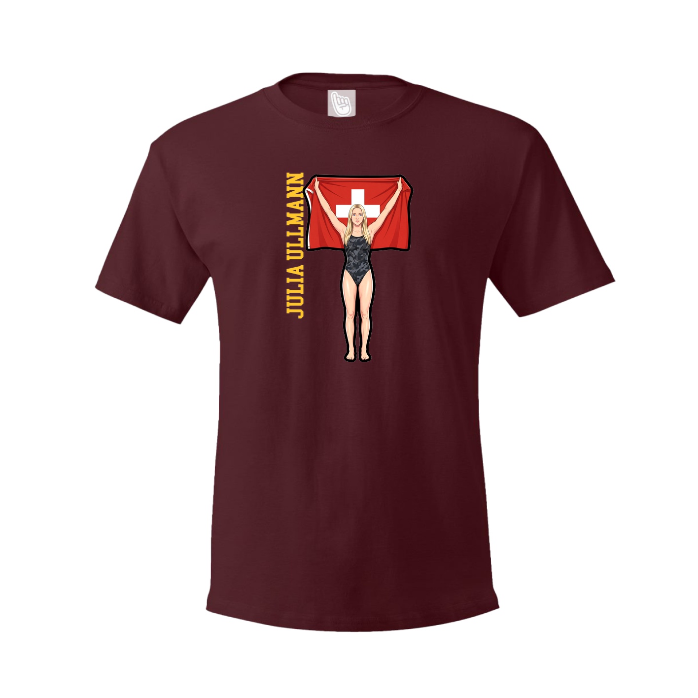 Tee — Name Vertical in Maroon