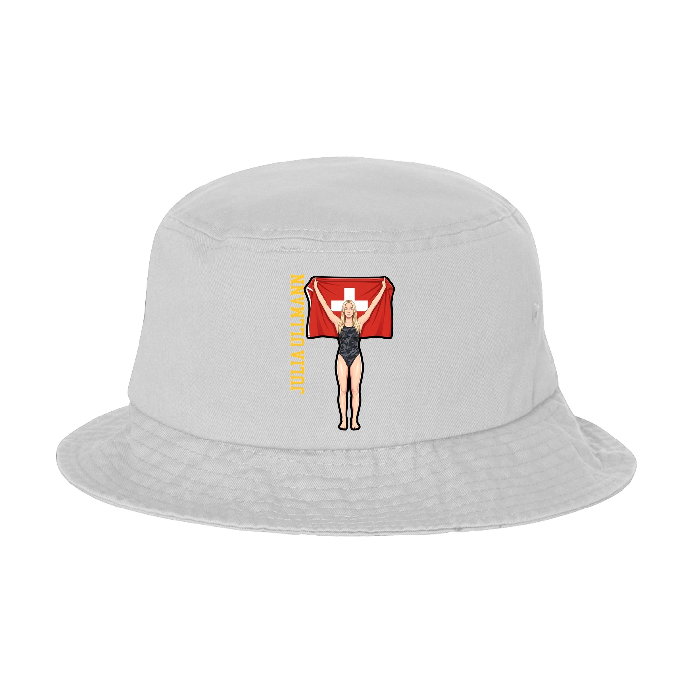 Bucket Cap — Name Vertical in White
