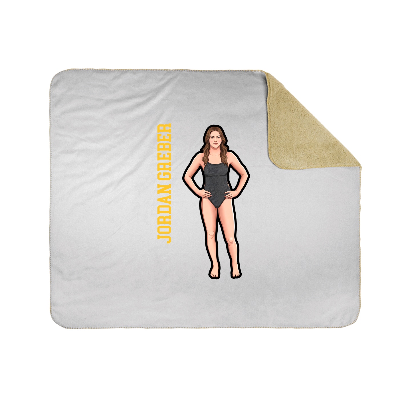 Throw Blanket — Name Vertical in White