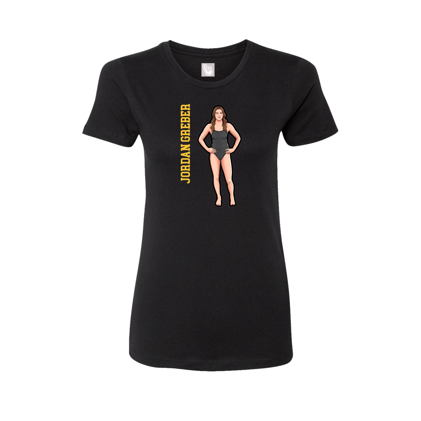 Fitted Women's Tee — Name Vertical in Black