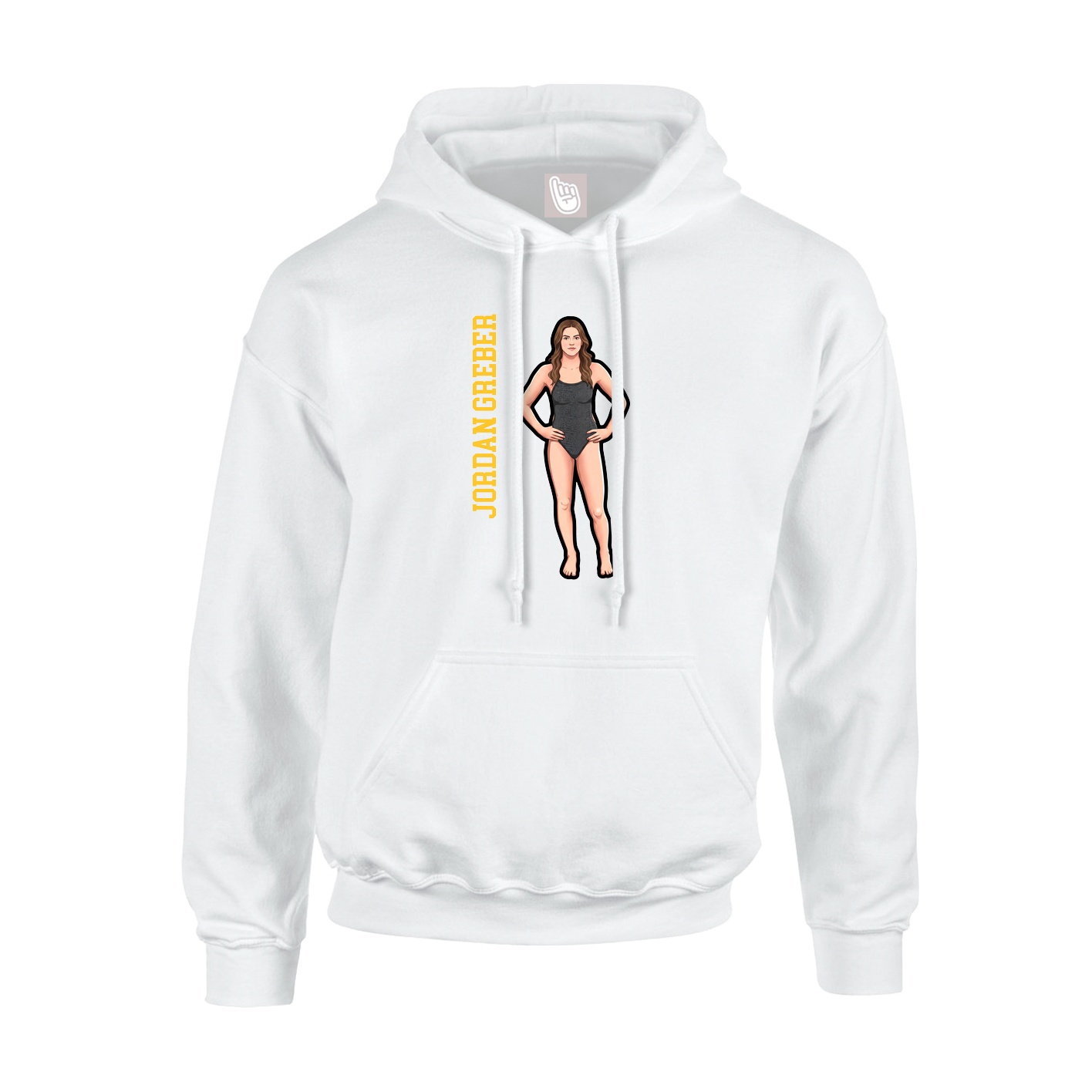 Youth Hoodie — Name Vertical in White