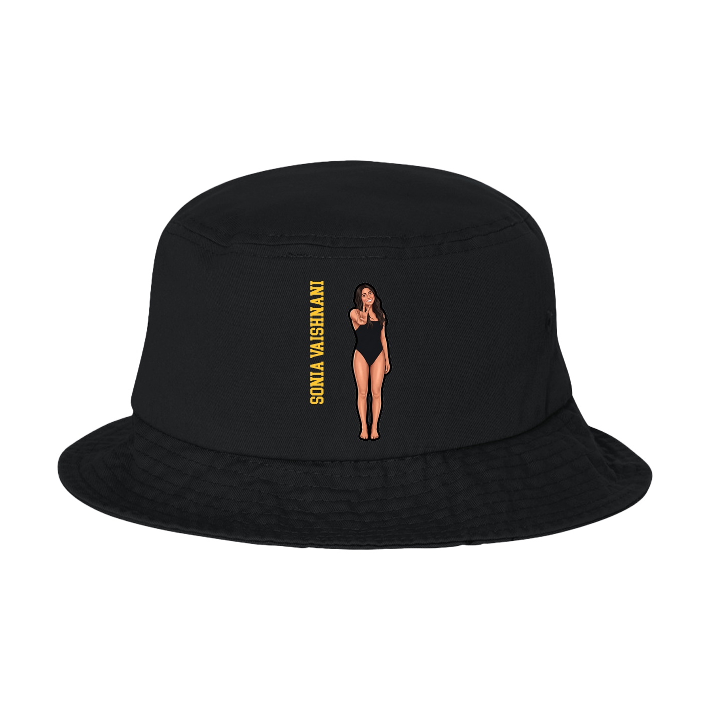 Bucket Cap — Name Vertical in Black