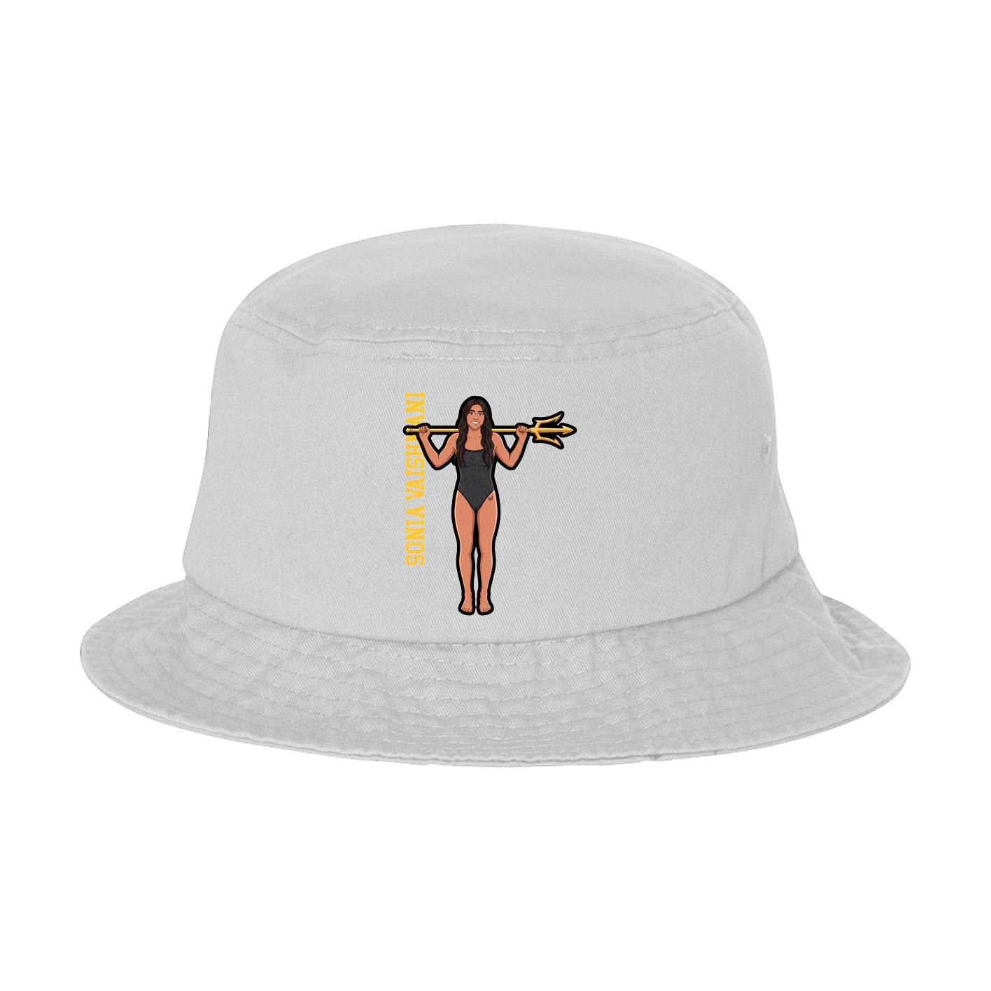 Bucket Cap — Name Vertical in White