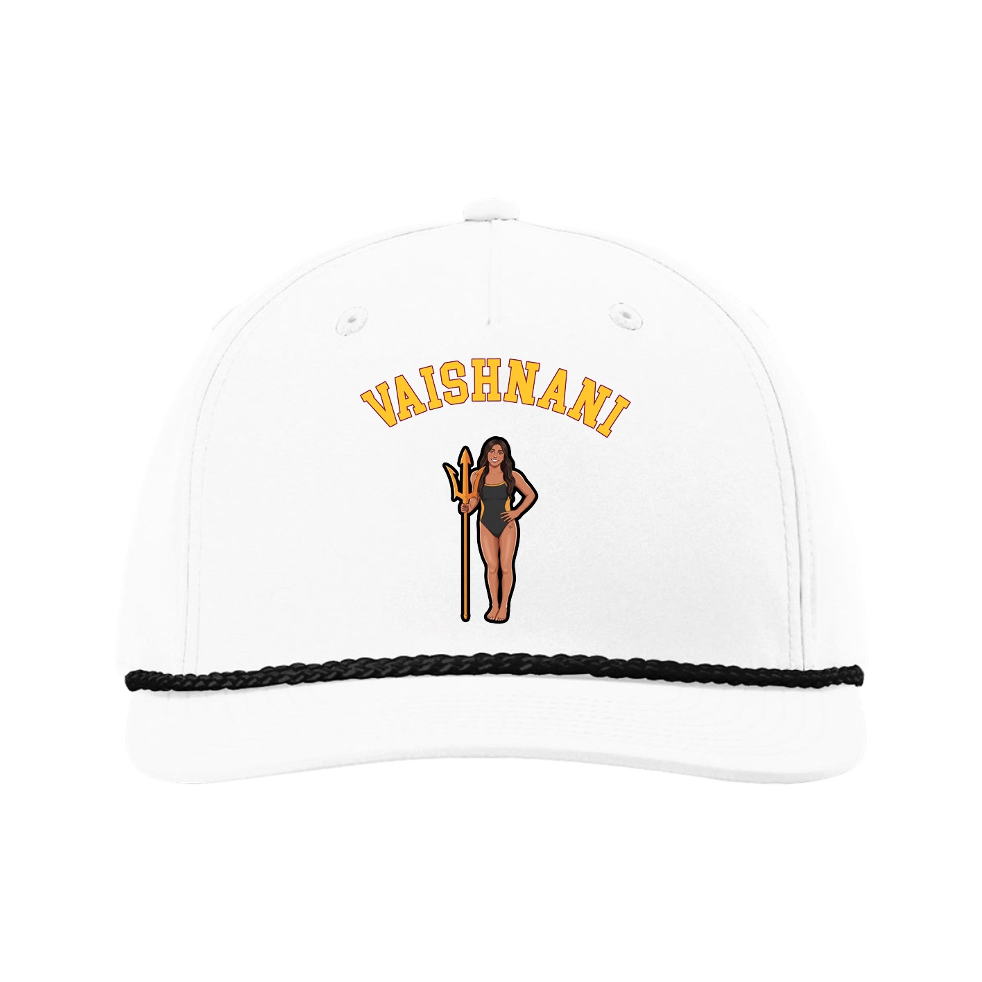 Five-Panel Classic Rope Cap — Shirsey Arch in White