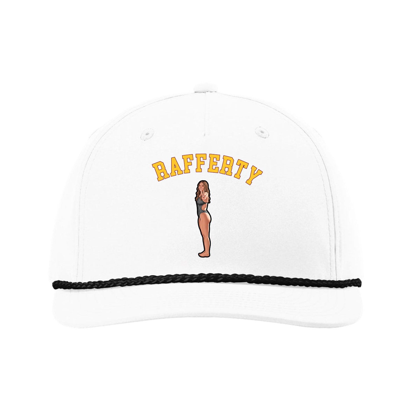Five-Panel Classic Rope Cap — Shirsey Arch in White