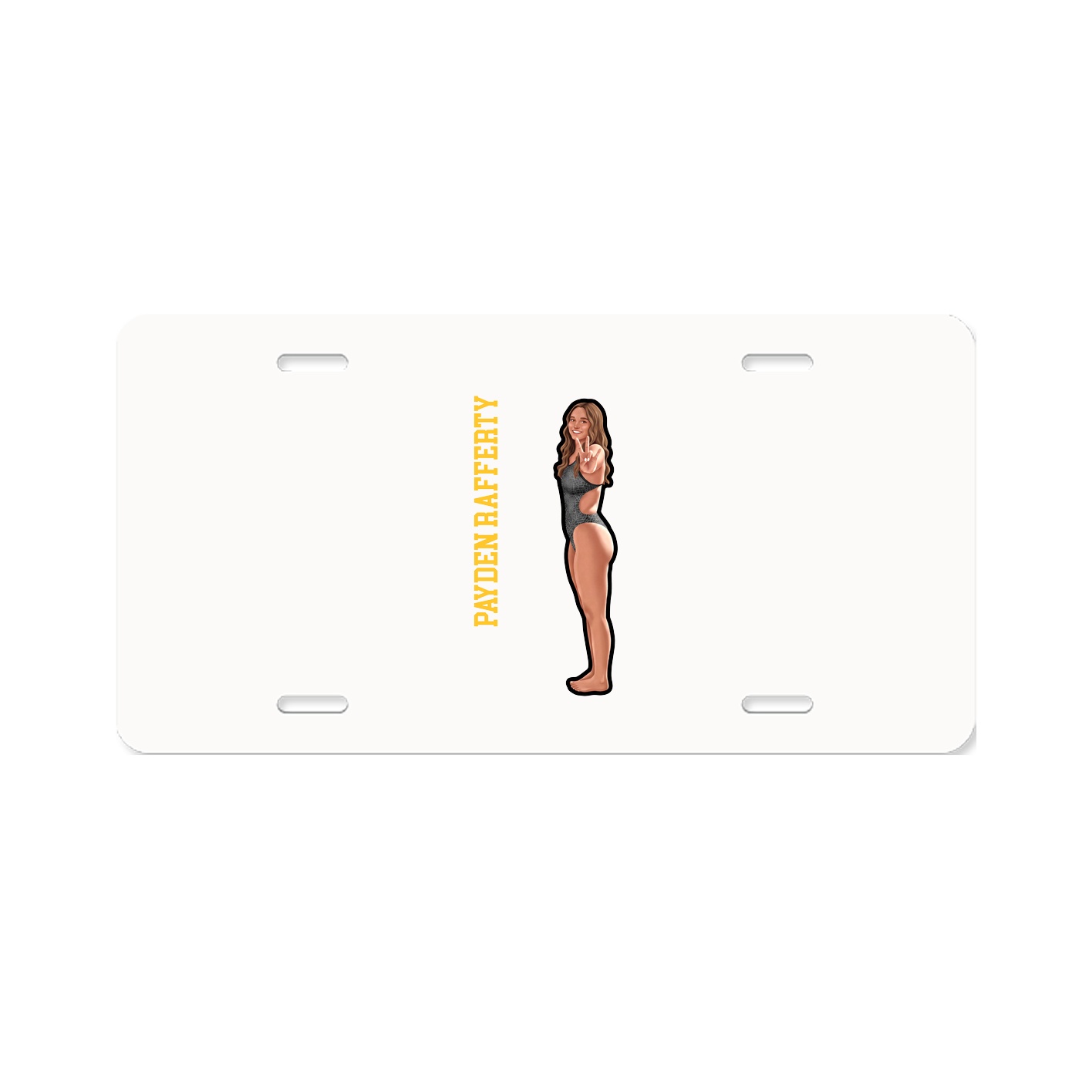 License Plate — Name Vertical in Classic