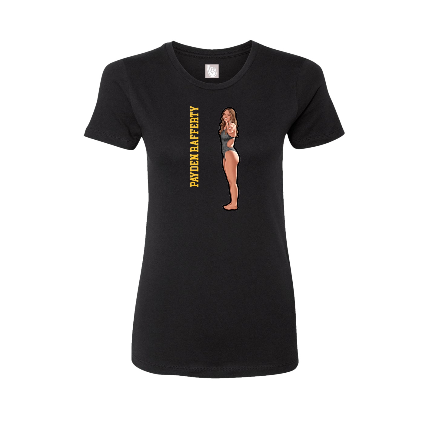 Womens Tee — Name Vertical in Black