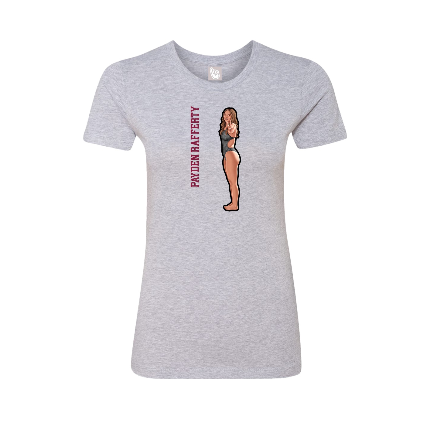 Womens Tee — Name Vertical in Grey
