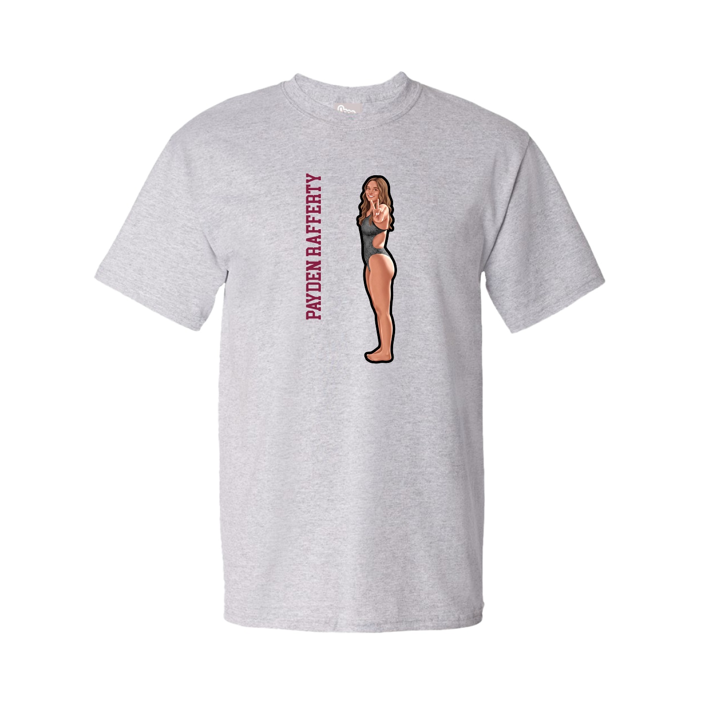Youth Tee — Name Vertical in Grey