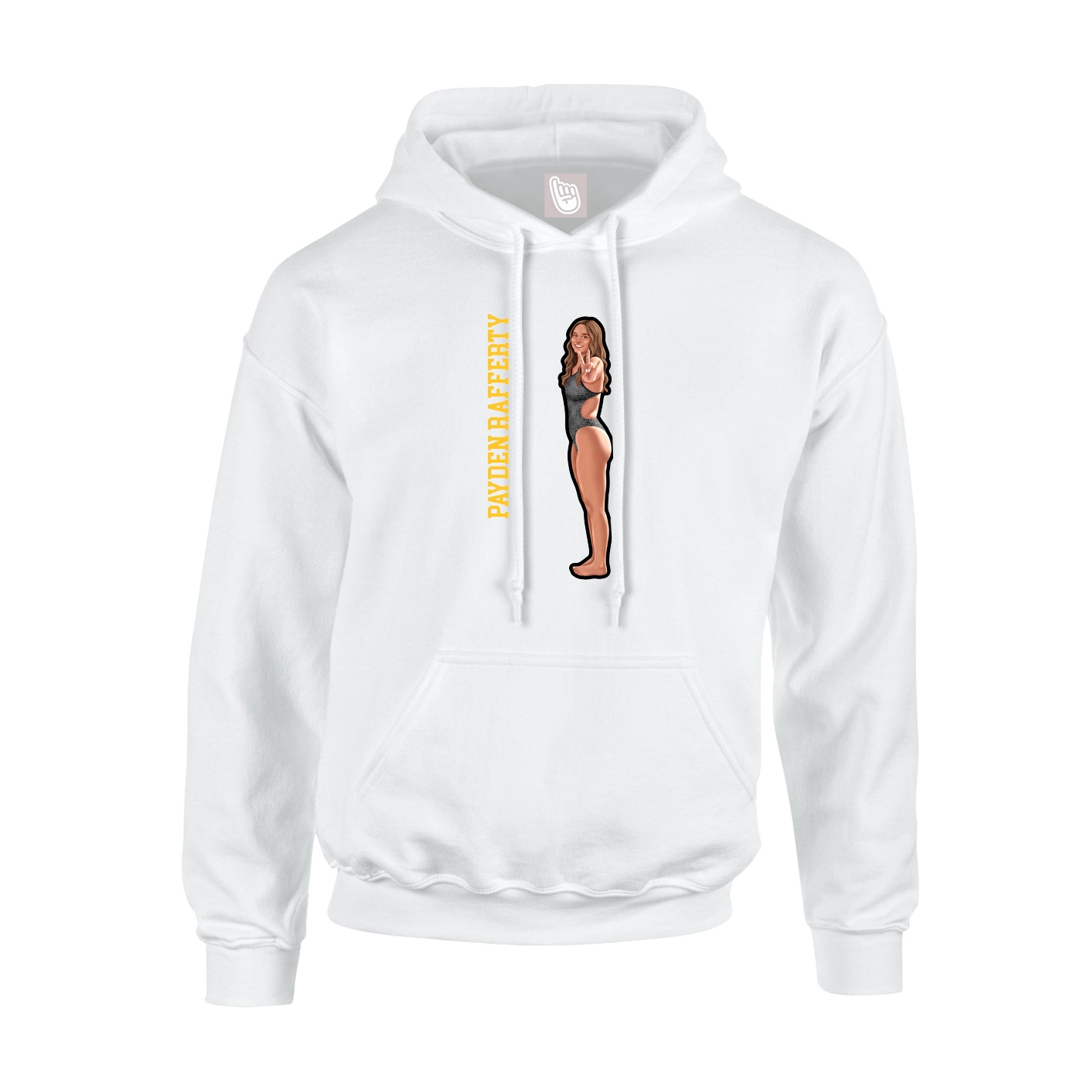 Hoodie — Name Vertical in White