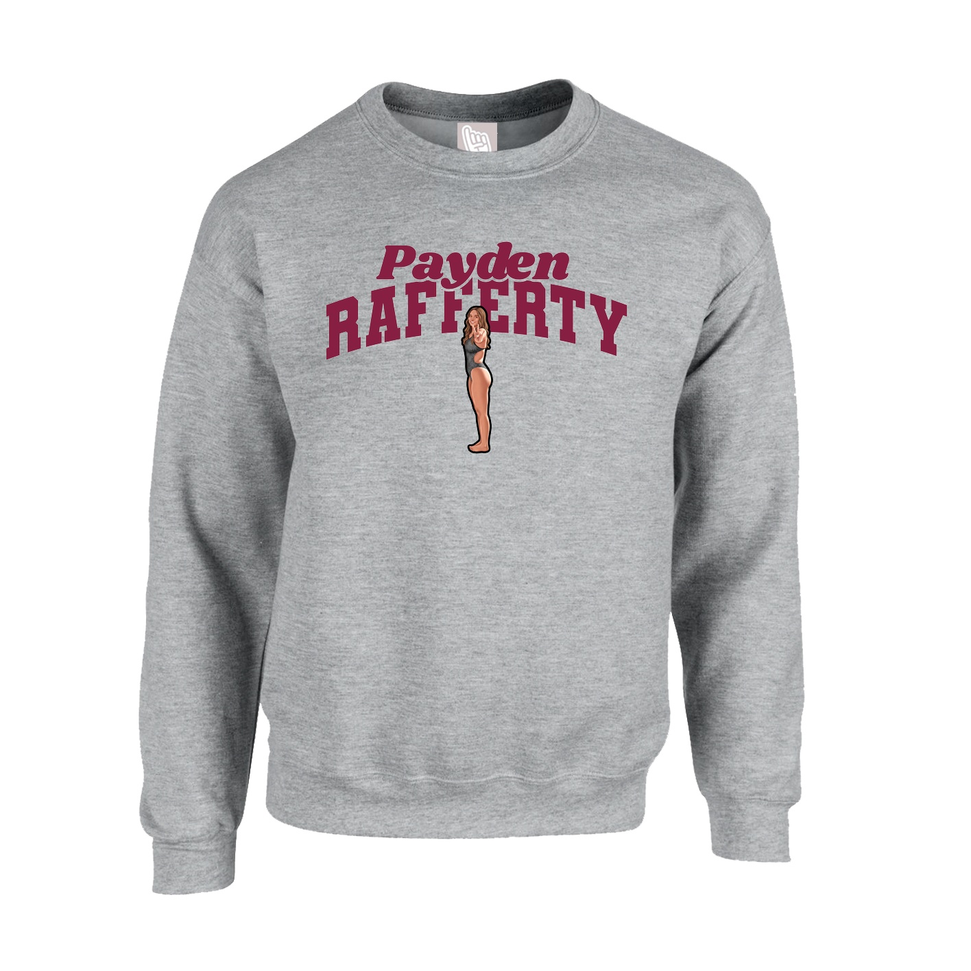 Fleece Crew — Signature Arch in Grey