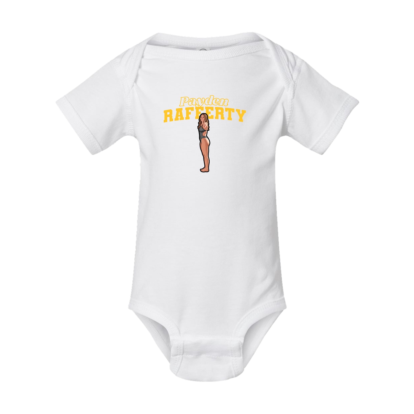 Baby Onesie — Name Arch in White