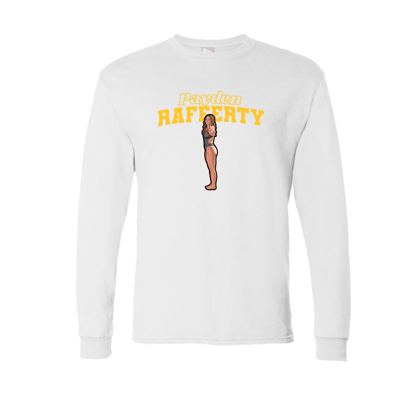 Long Sleeve Tee — Name Arch in White