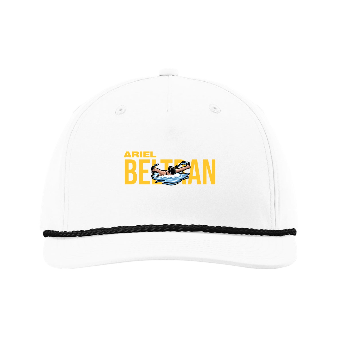Five-Panel Classic Rope Cap — Player Name in White