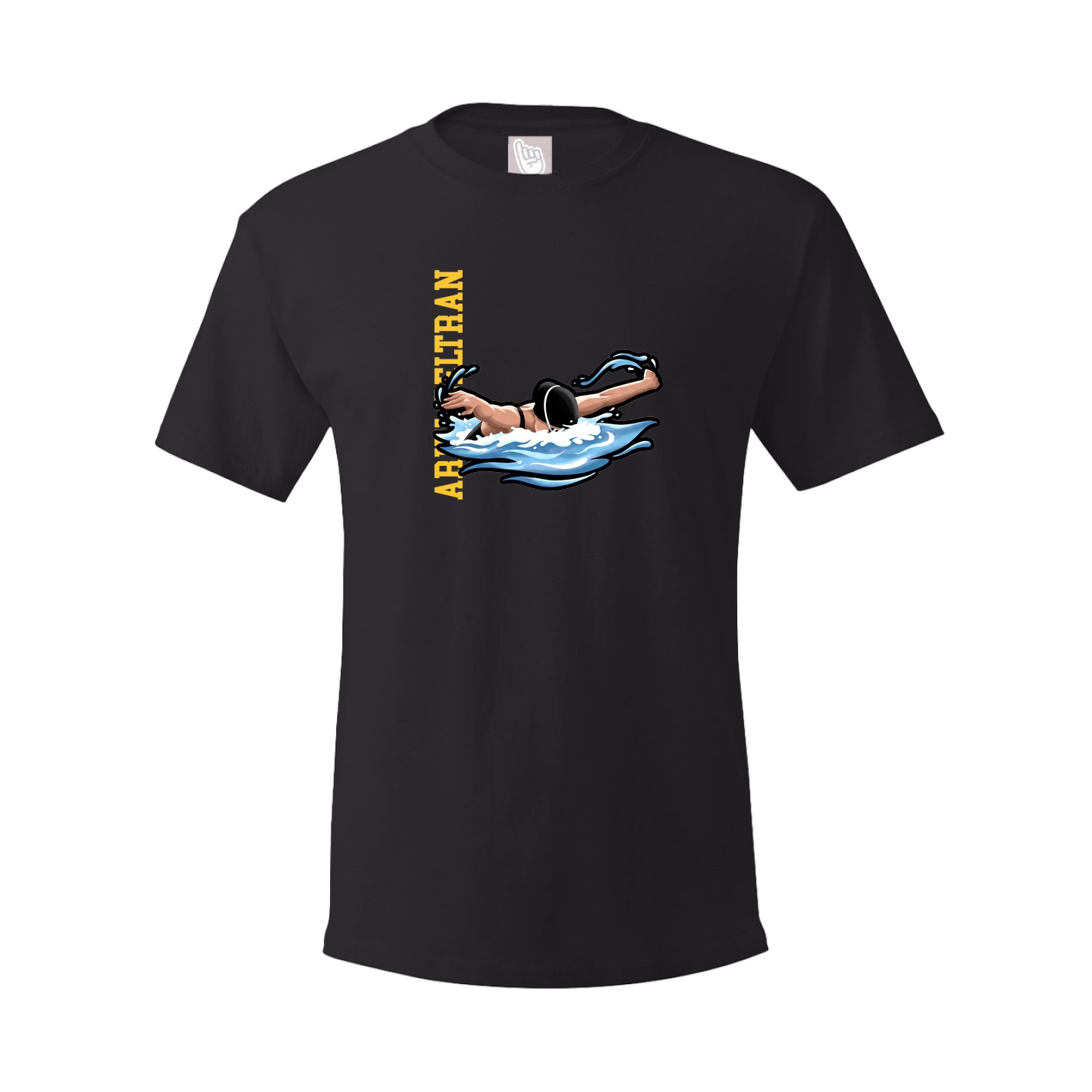 Youth Tee — Name Vertical in Black