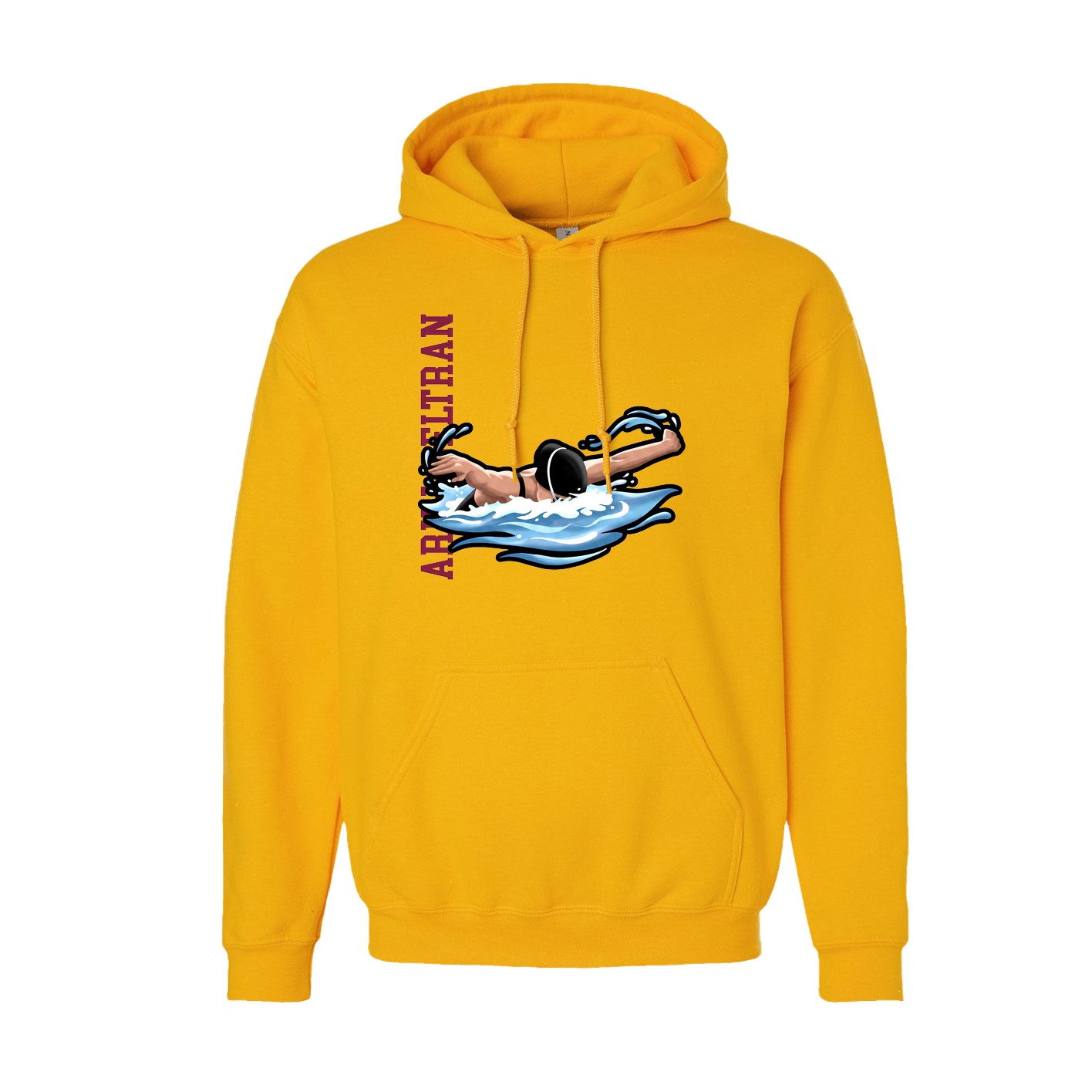 Hoodie — Name Vertical in Gold