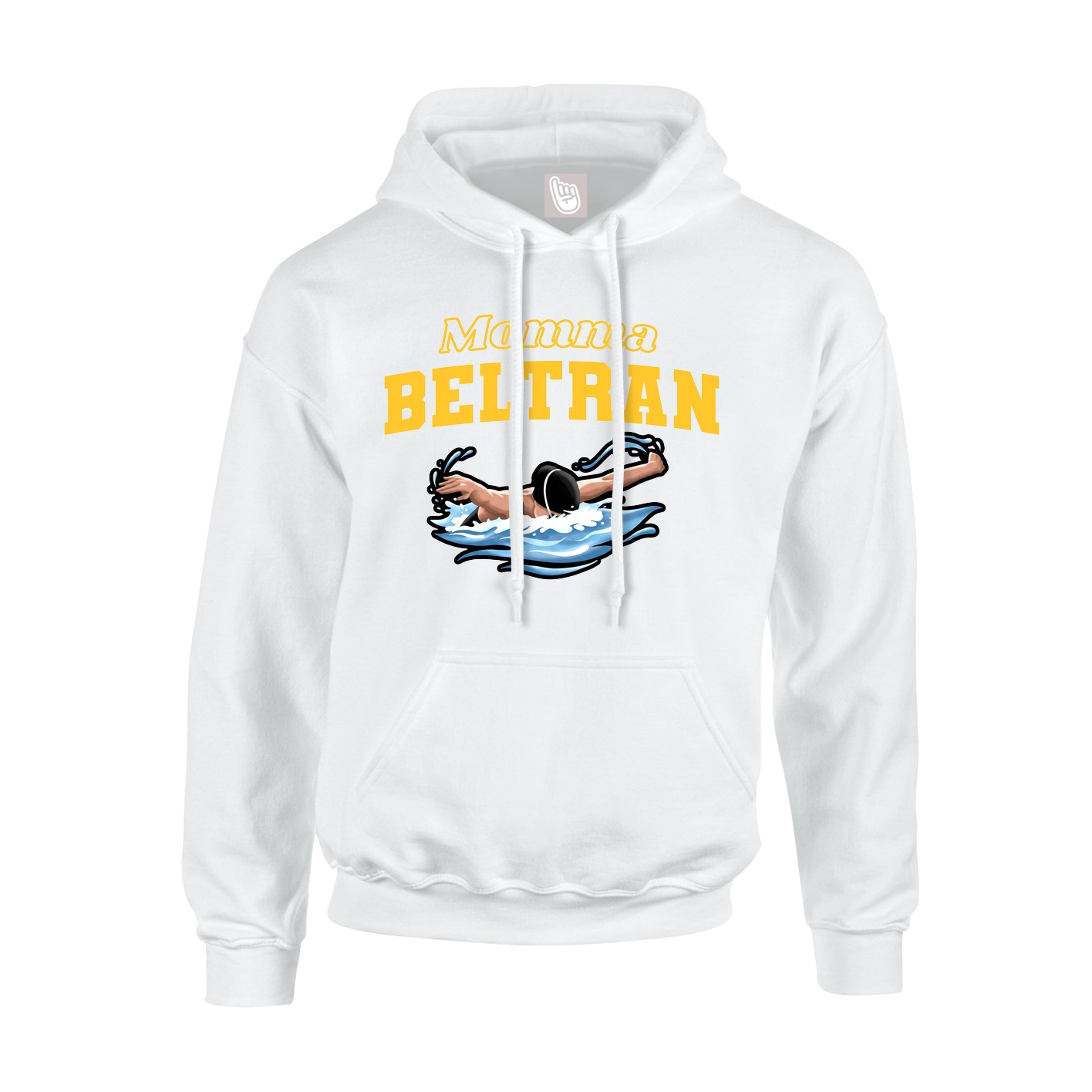 Youth Hoodie — Mothers Day Block in White