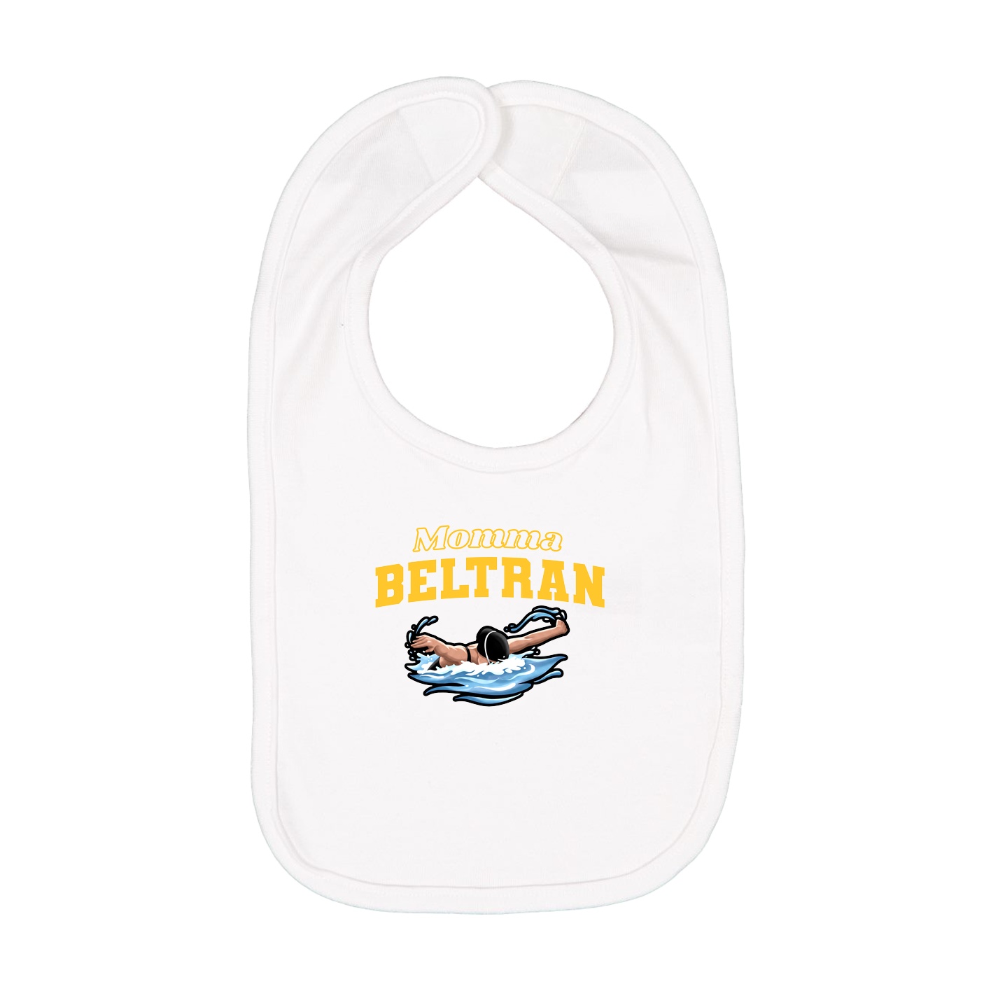 Infant Bib — Mothers Day Block in White