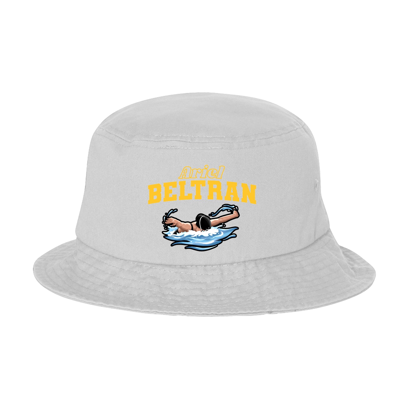 Bucket Cap — Name Arch in White