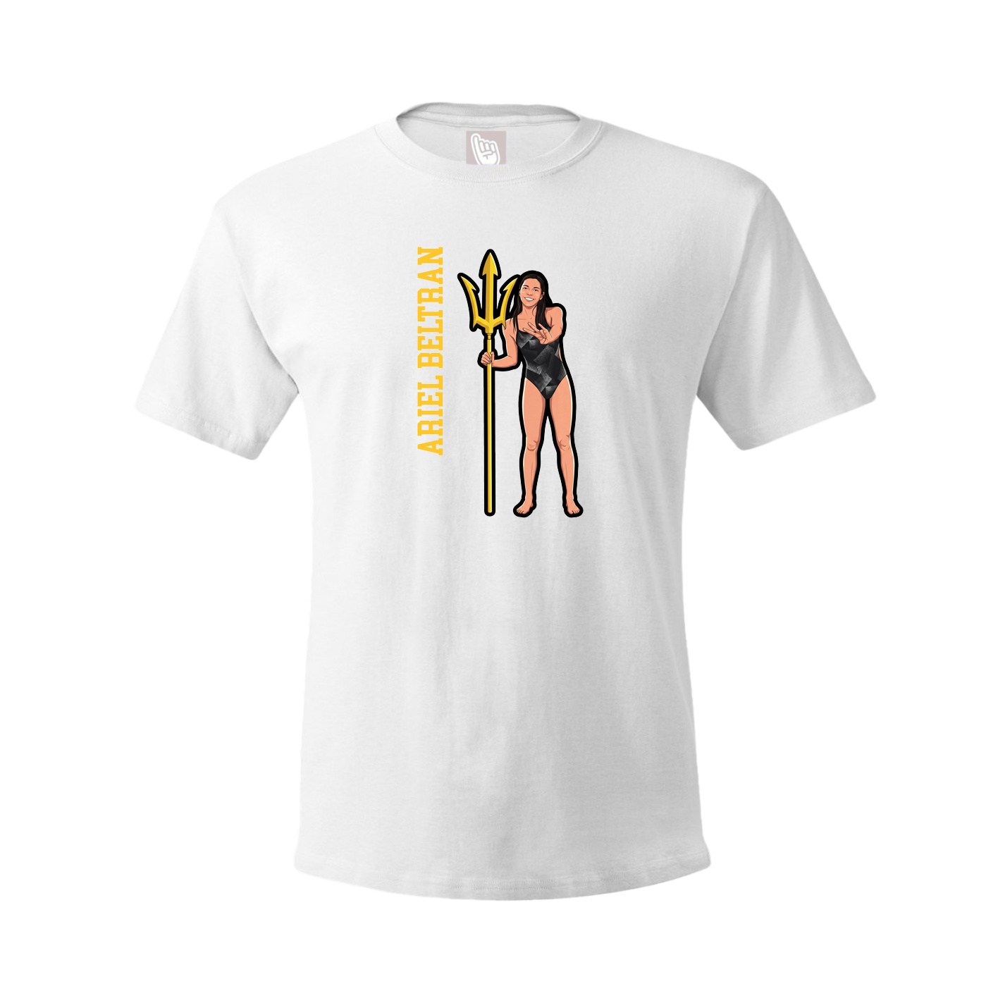 Tee — Name Vertical in White