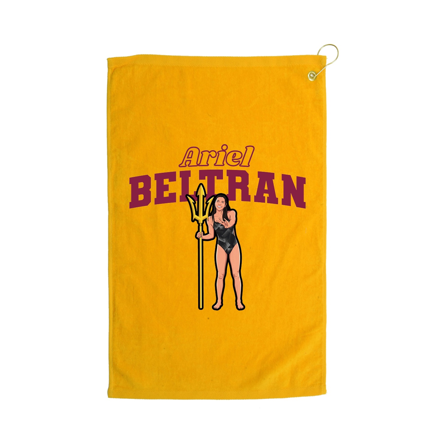 Golf Towel — Name Arch in Gold