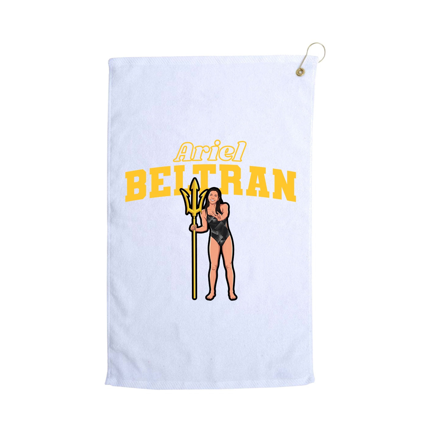 Golf Towel — Name Arch in White