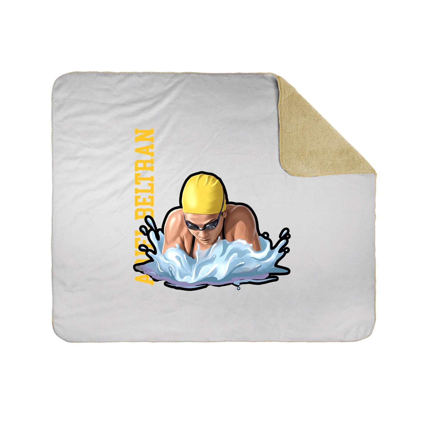 Throw Blanket — Name Vertical in White