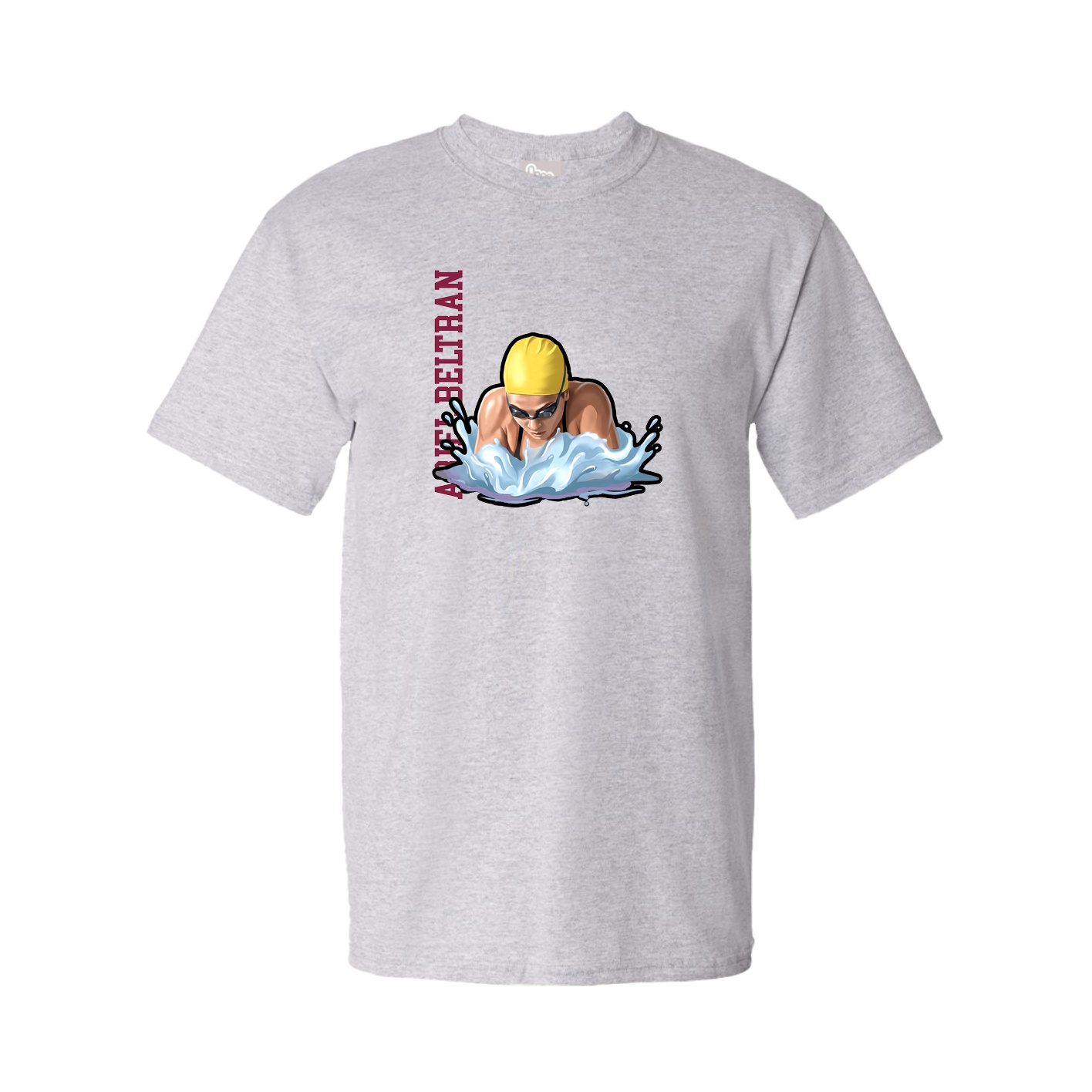 Youth Tee — Name Vertical in Grey
