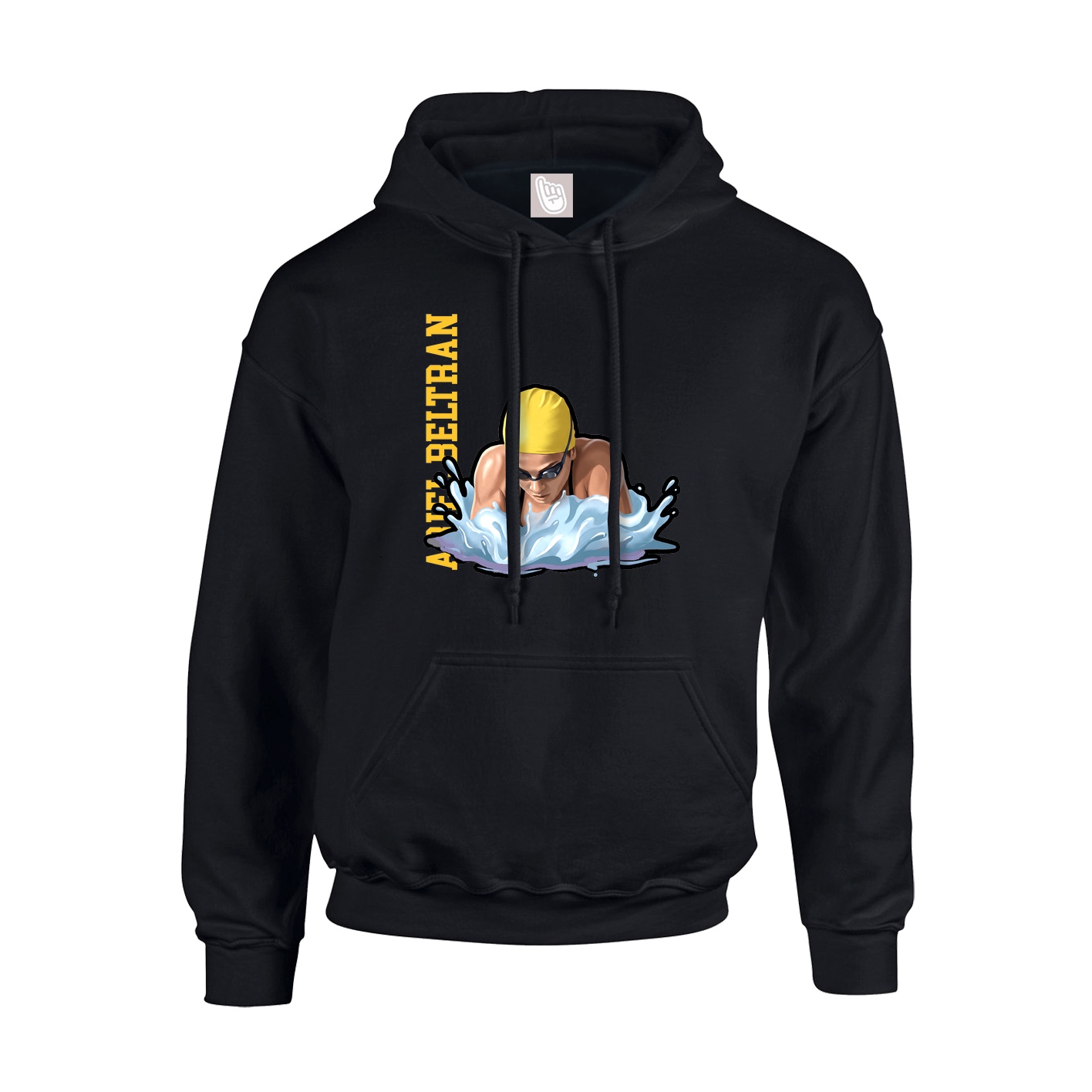 Hoodie — Name Vertical in Black