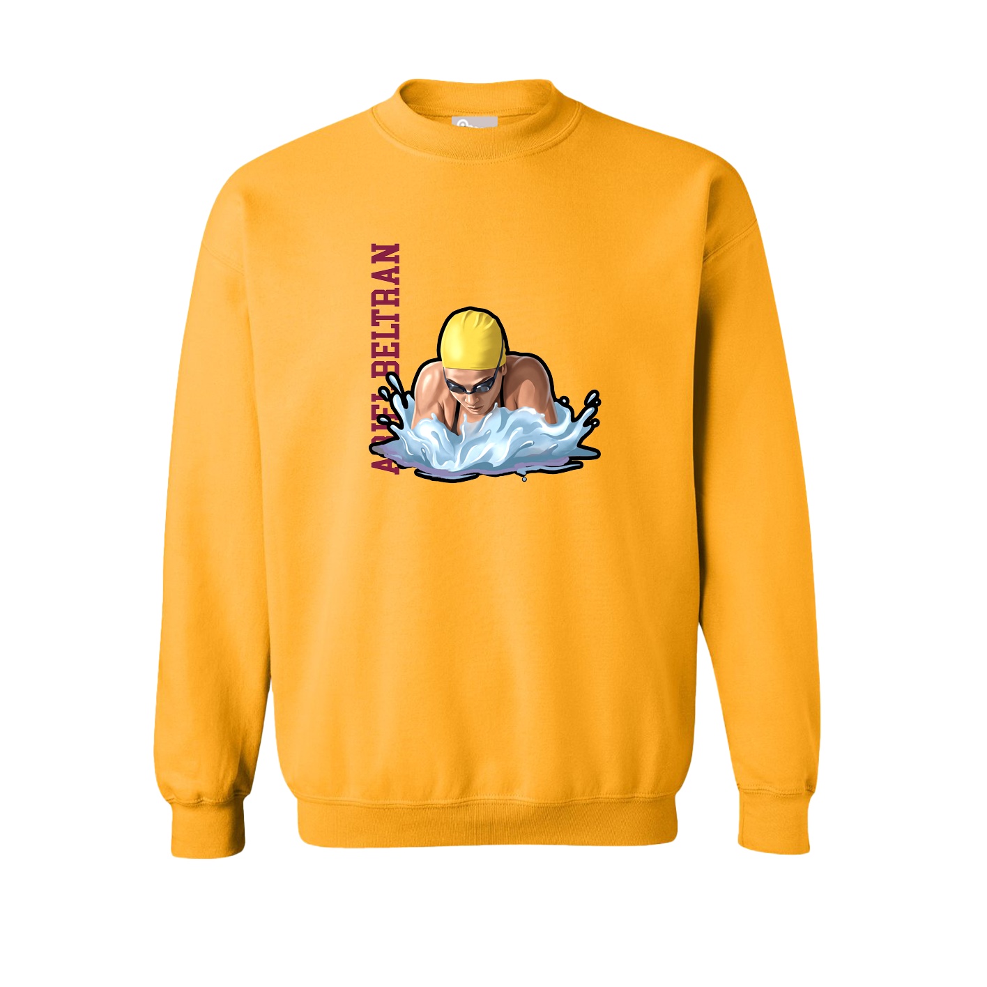 Fleece Crew — Name Vertical in Gold