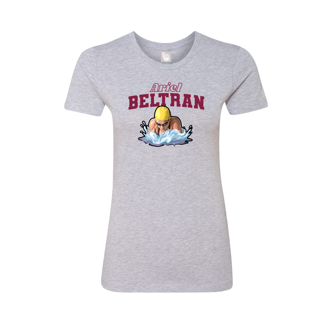 Womens Tee — Name Arch in Grey