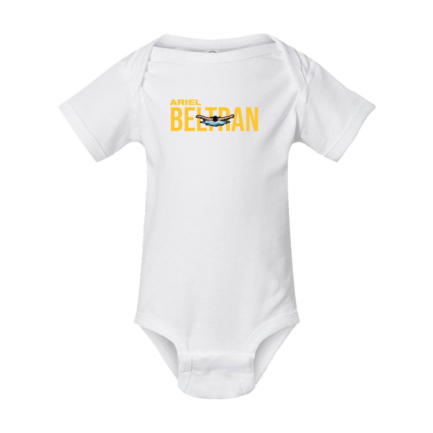 Baby Onesie — Player Name in White